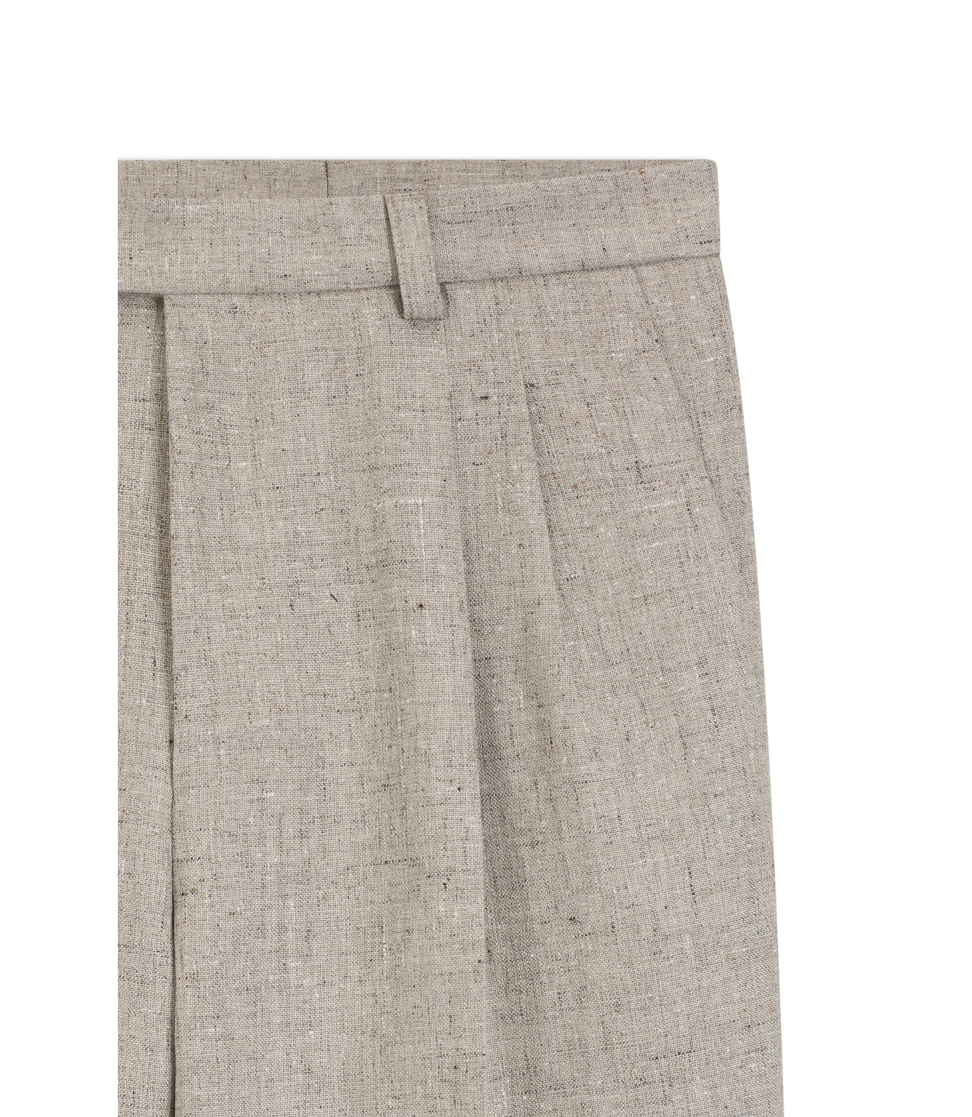 Boss Micro Patterned Trousers In An Oversized Fit Light Beige