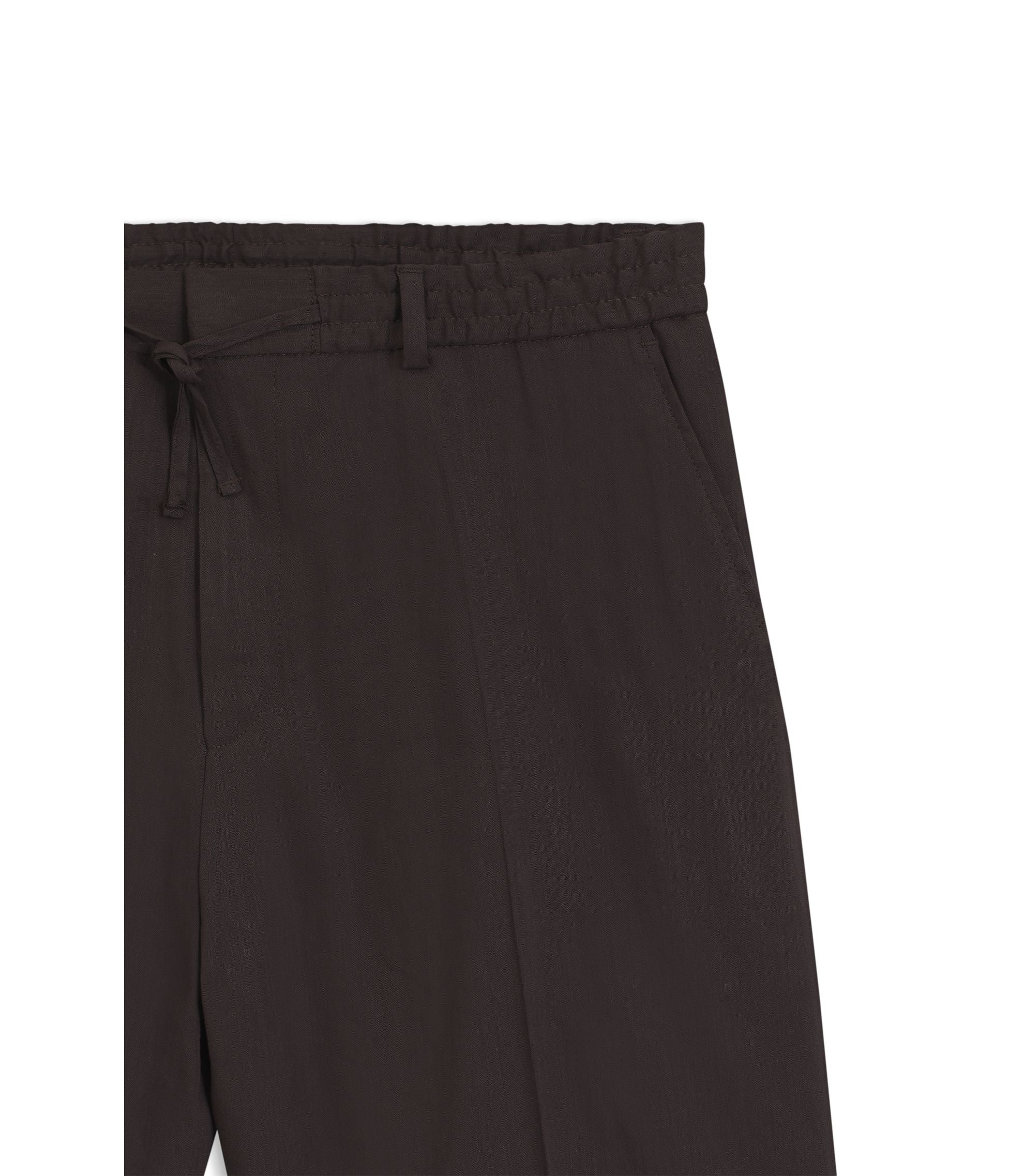 Boss Relaxed Fit Shorts In Tech Linen Dark Brown