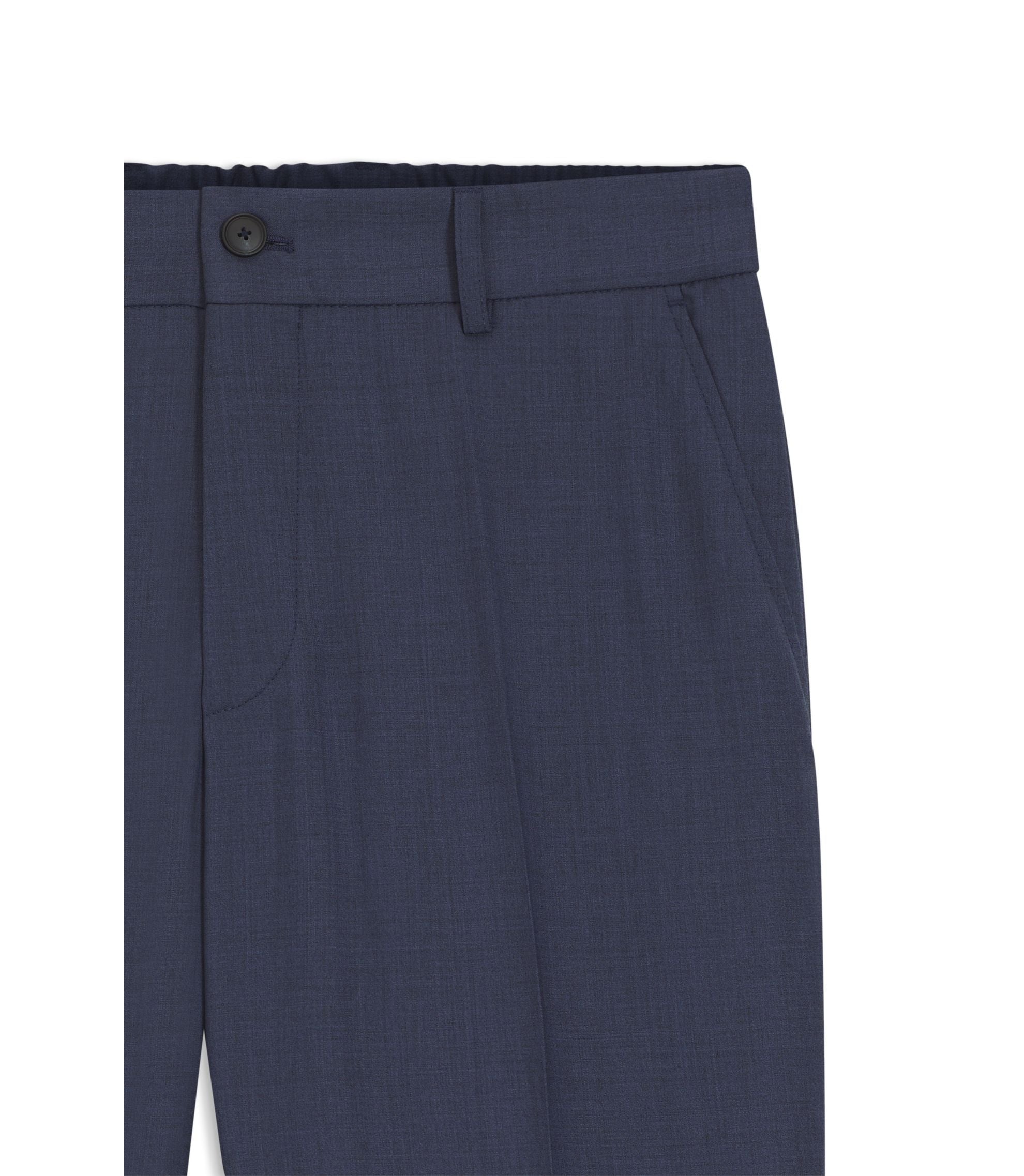 Boss Tapered Fit Trousers In Washable Virgin Wool Light Blue