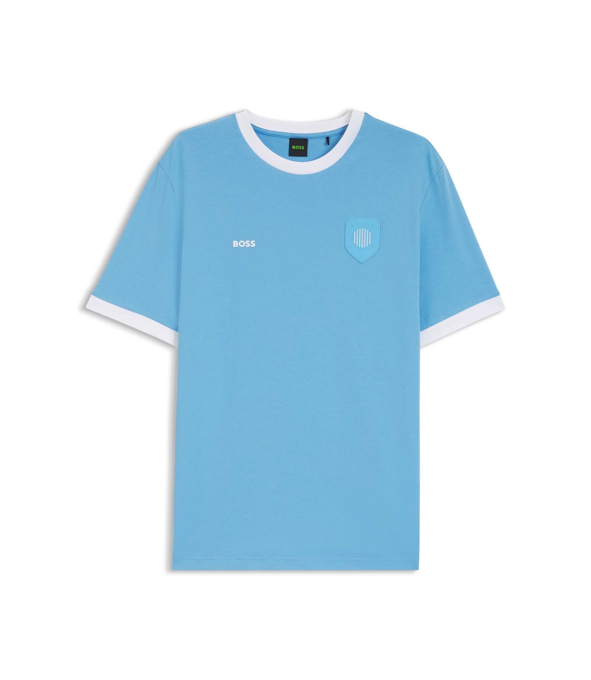 Boss Stretch Cotton T Shirt With Country Flag And Logo Argentina