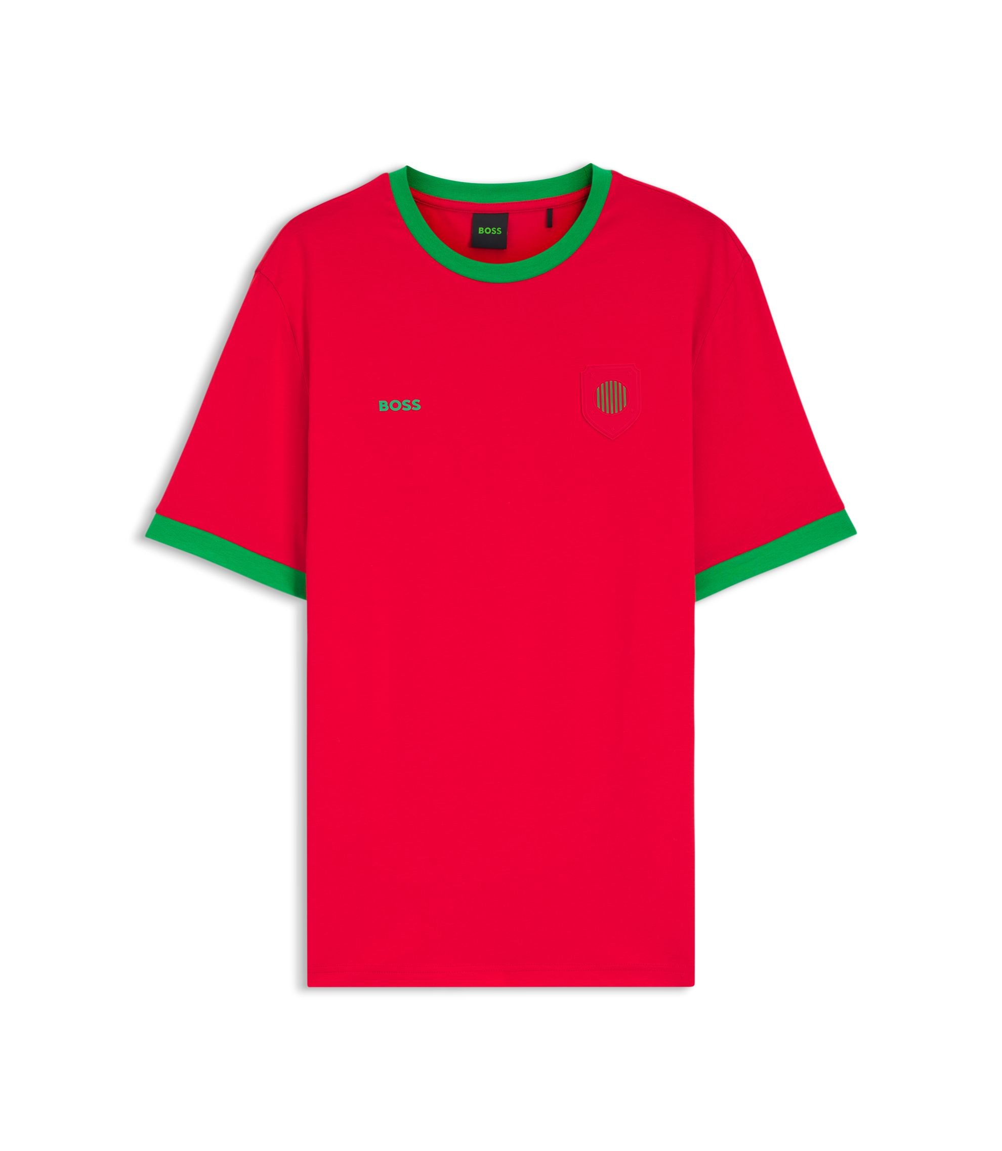 Boss Stretch Cotton T Shirt With Country Flag And Logo Portugal