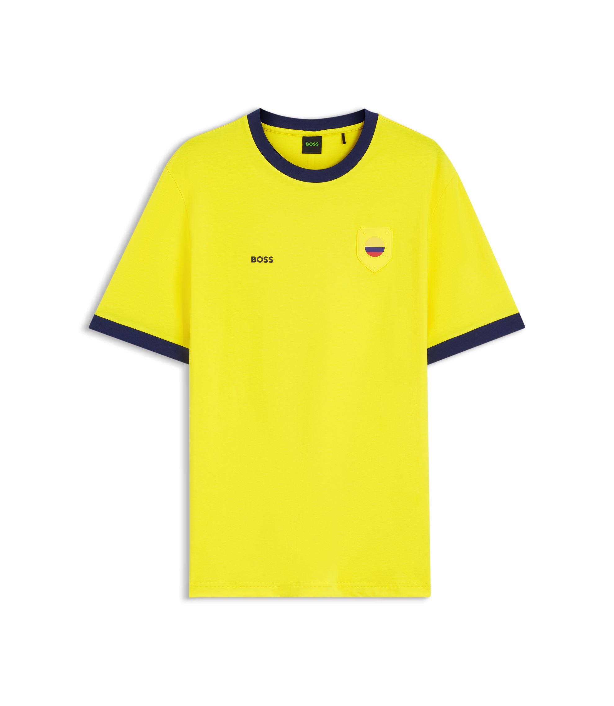 Boss Stretch Cotton T Shirt With Country Flag And Logo Colombia