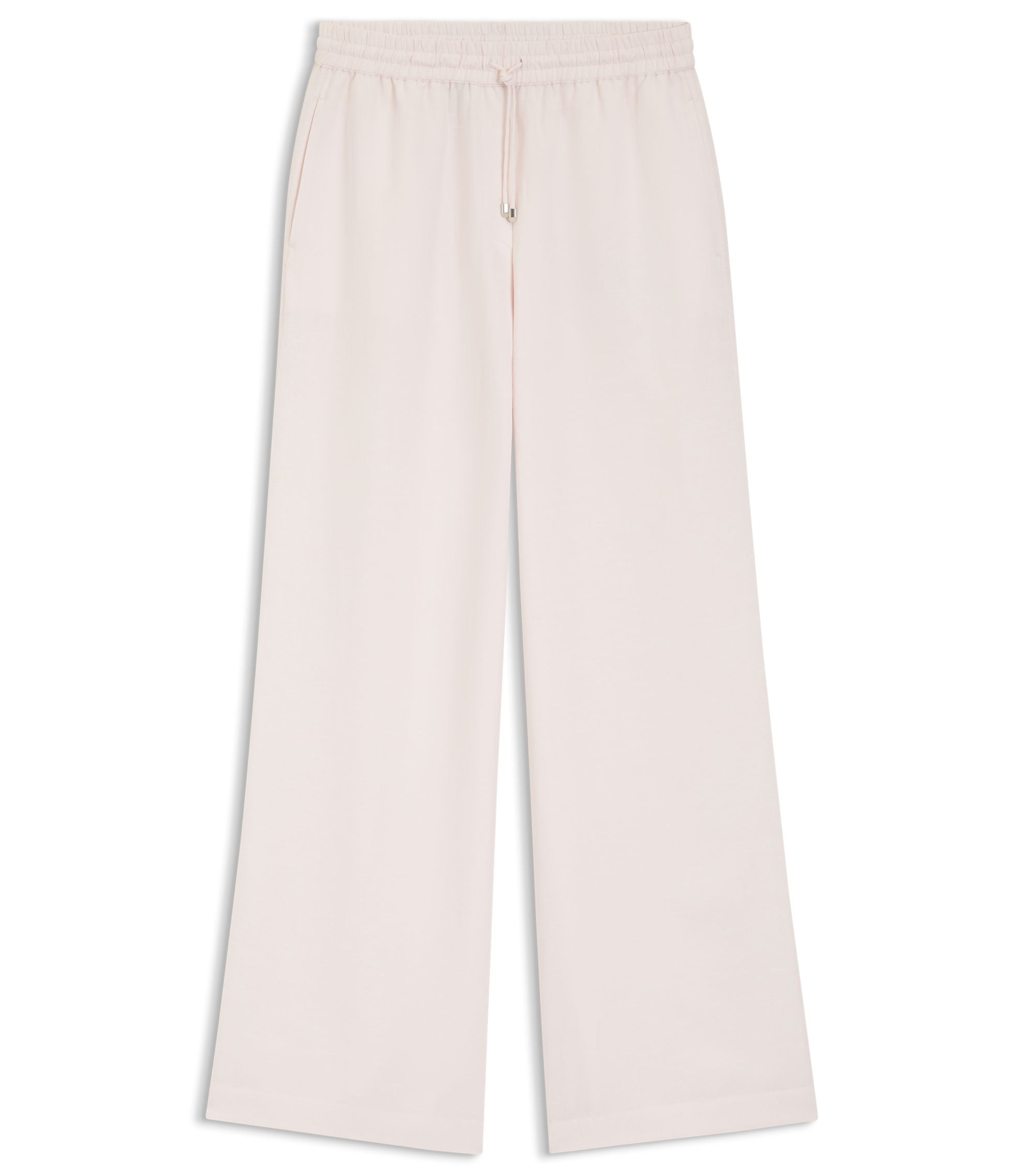 Boss Wide Leg Trousers With Elasticated Waistband Light Pink Women's