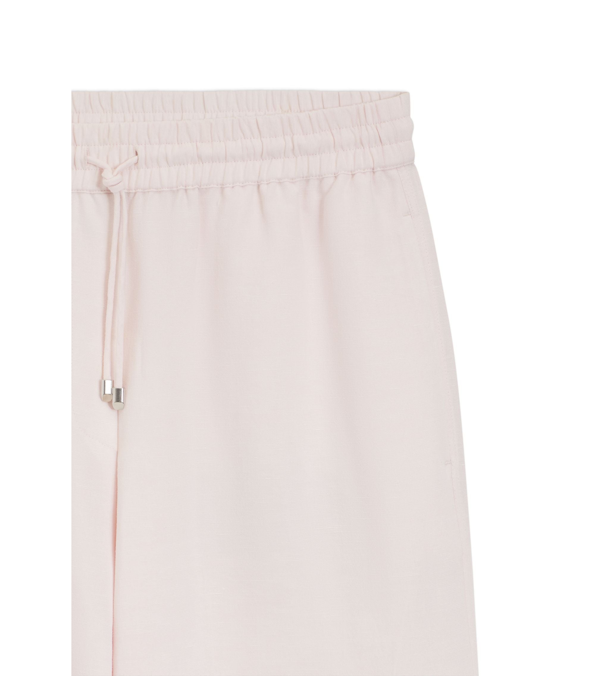 Boss Wide Leg Trousers With Elasticated Waistband Light Pink Women's