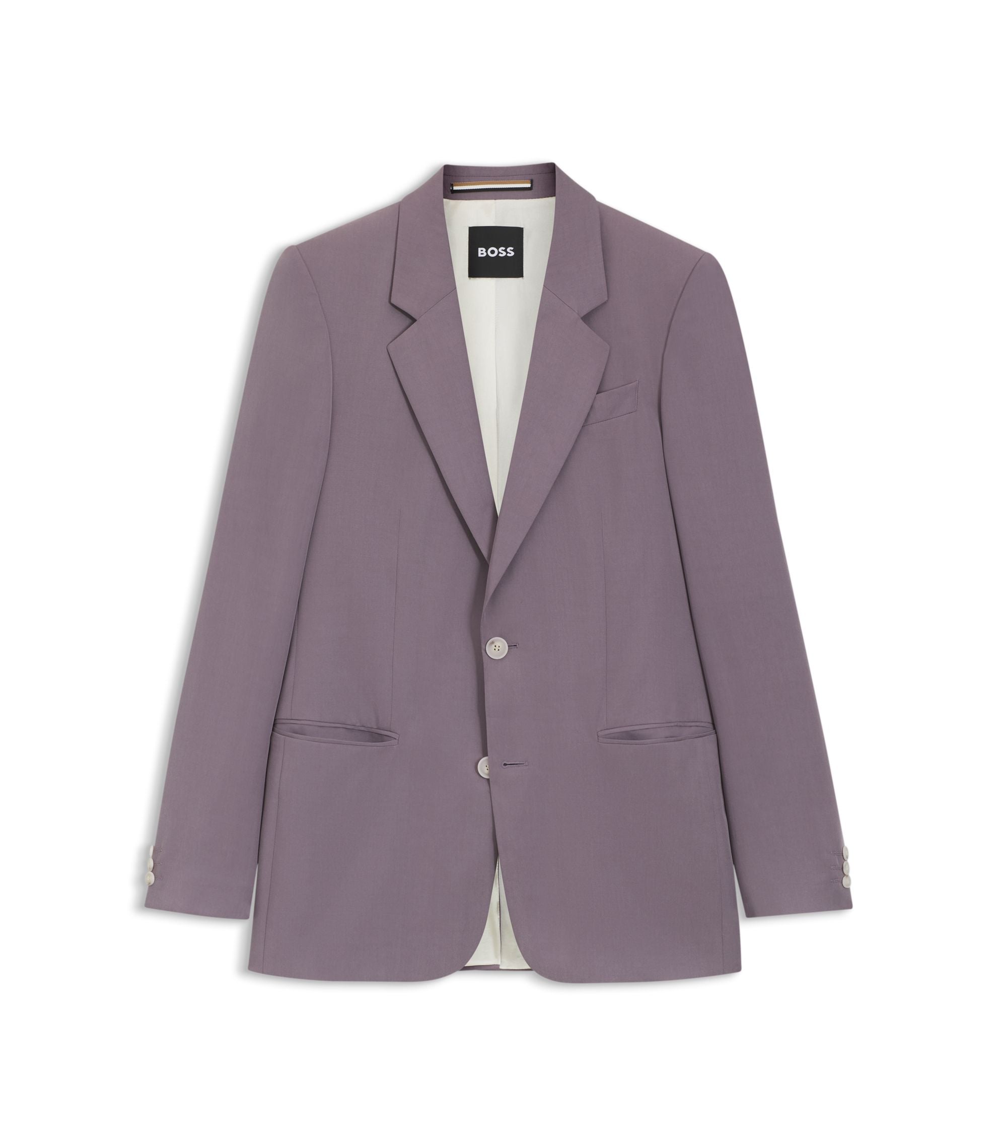 Boss Relaxed Fit Jacket In Twill Purple
