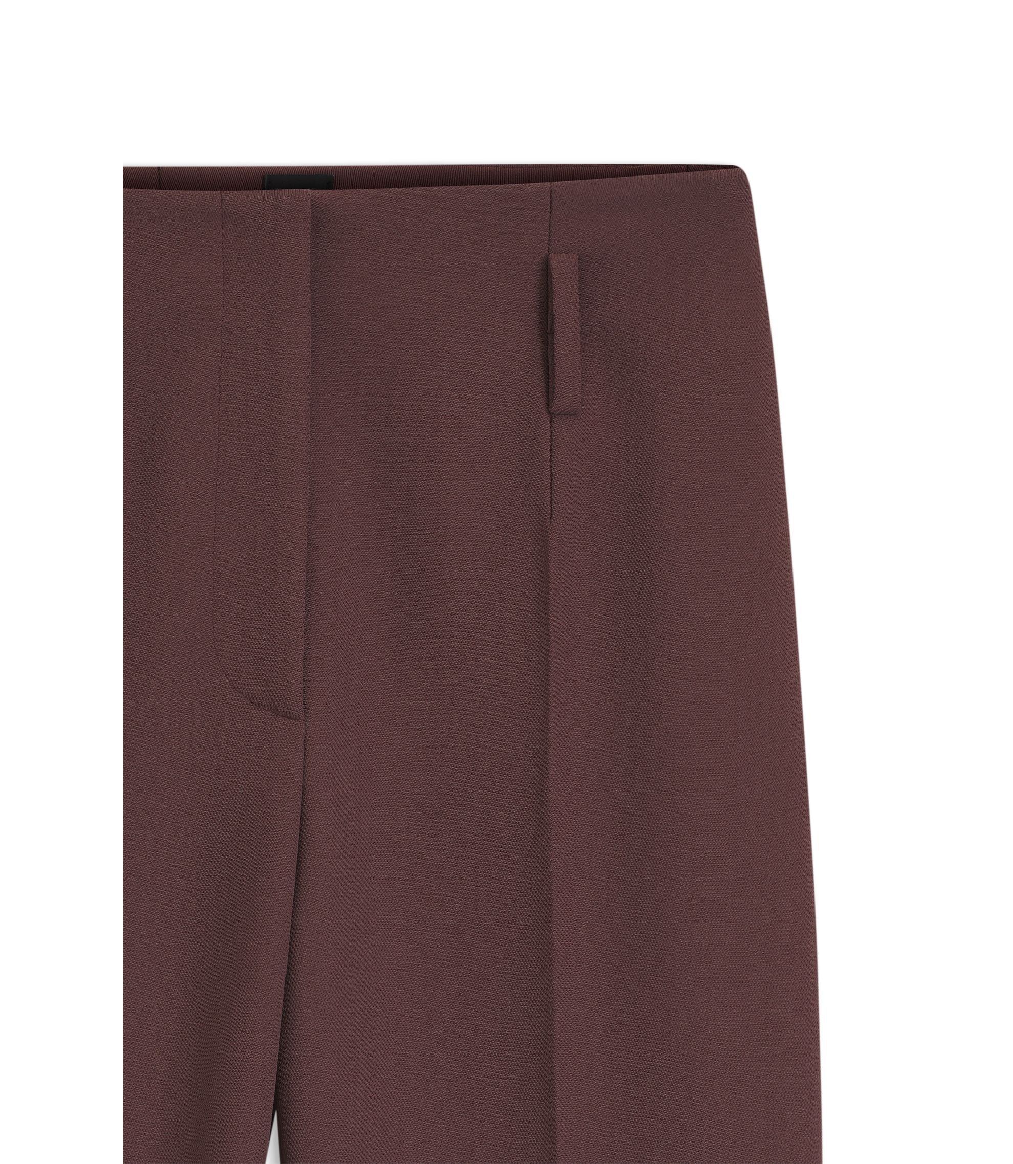 Boss Tailored Virgin Wool Blend Trousers Dark Brown Women's