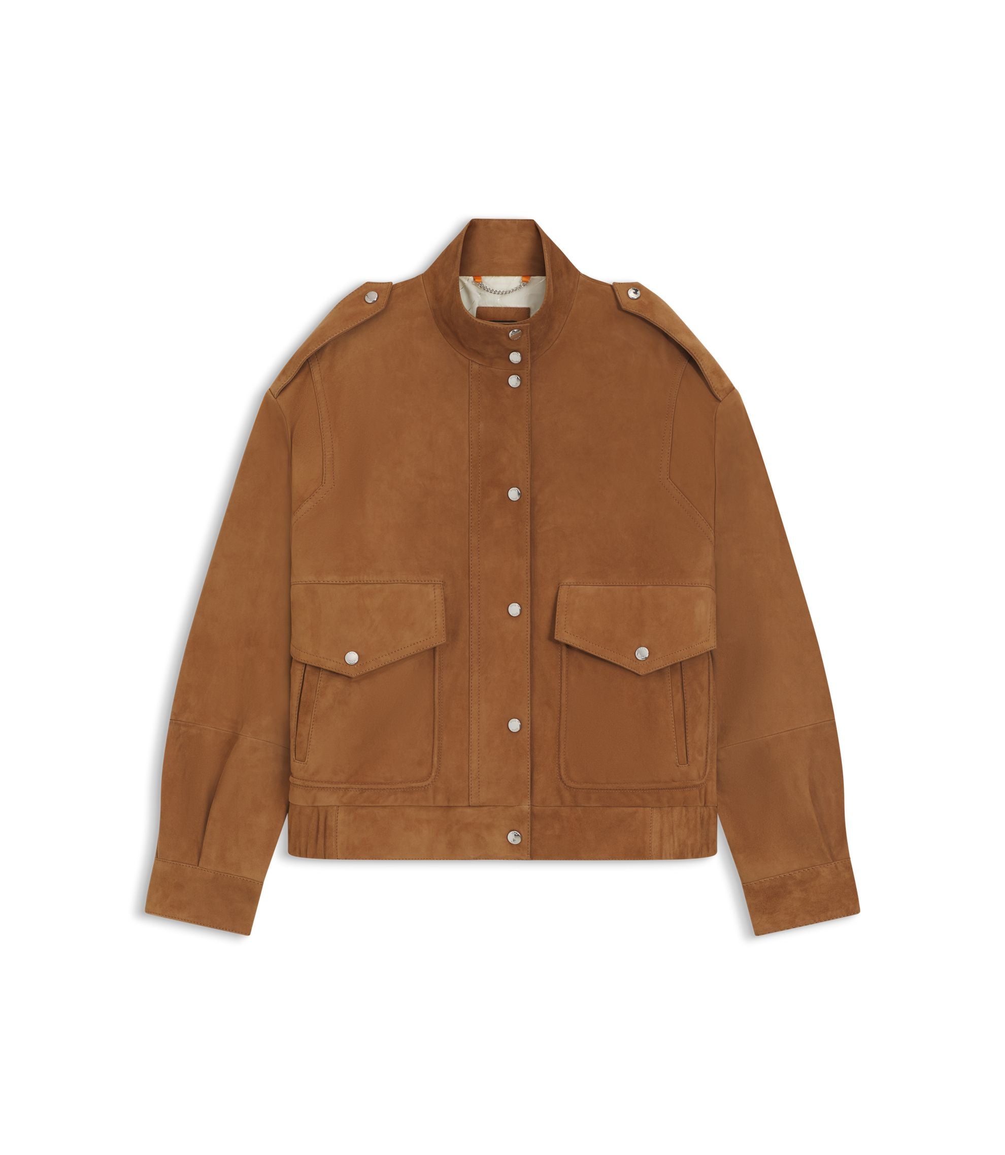 Boss Suede Jacket With Bomber Styling Brown Women's