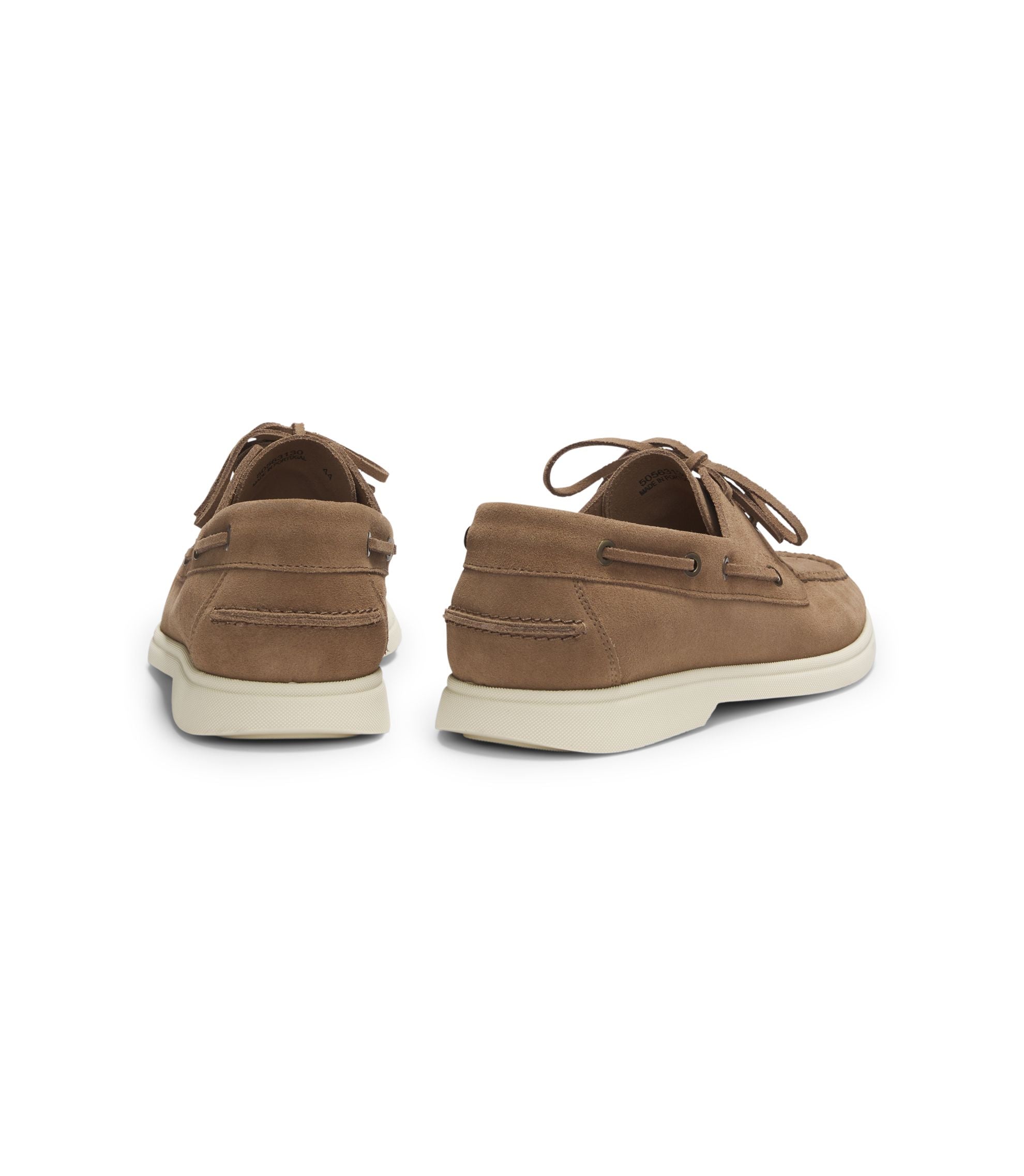 Boss Lace Detail Boat Shoes In Suede Beige Beige