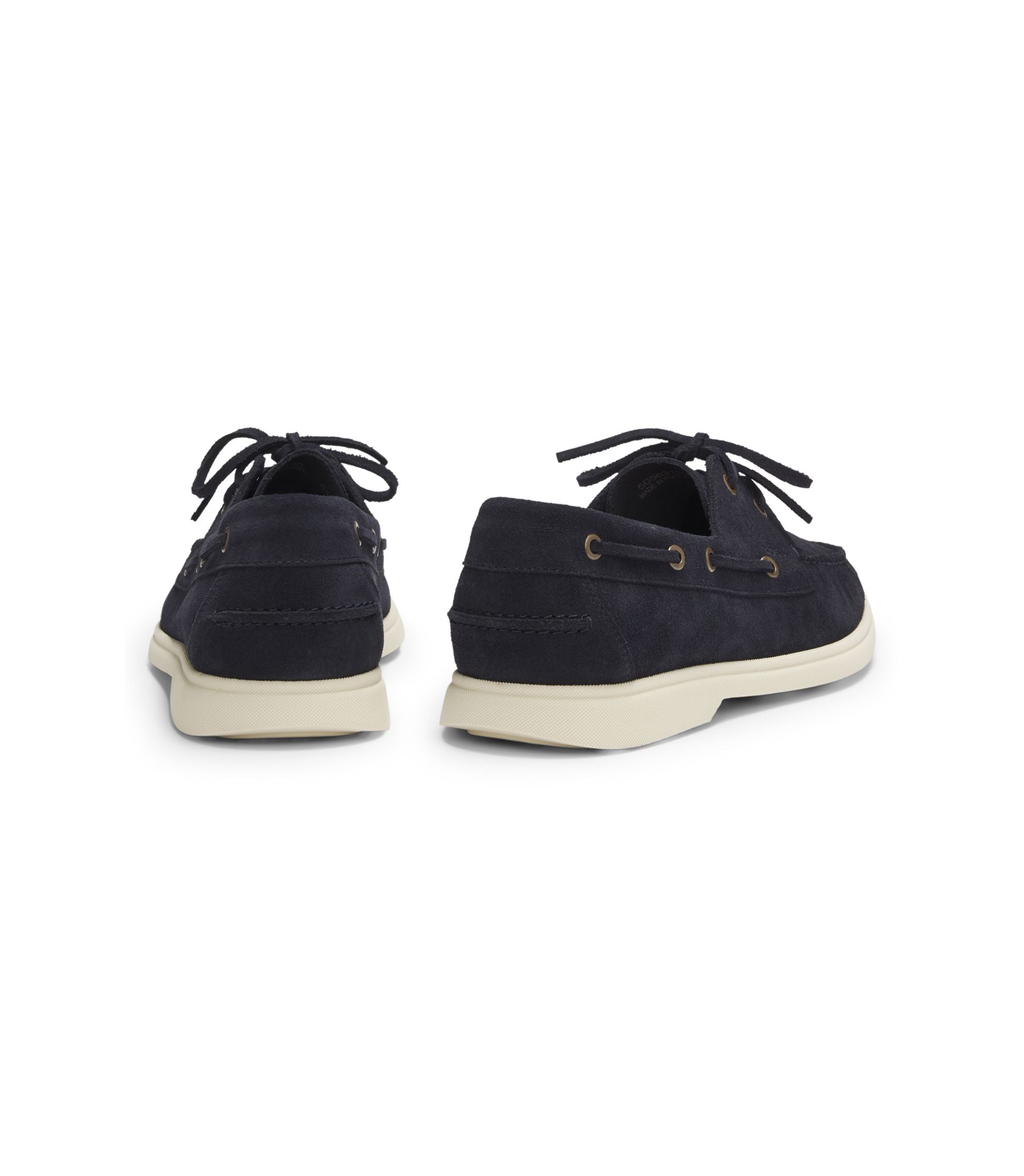 Boss Lace Detail Boat Shoes In Suede Dark Blue Dark Blue