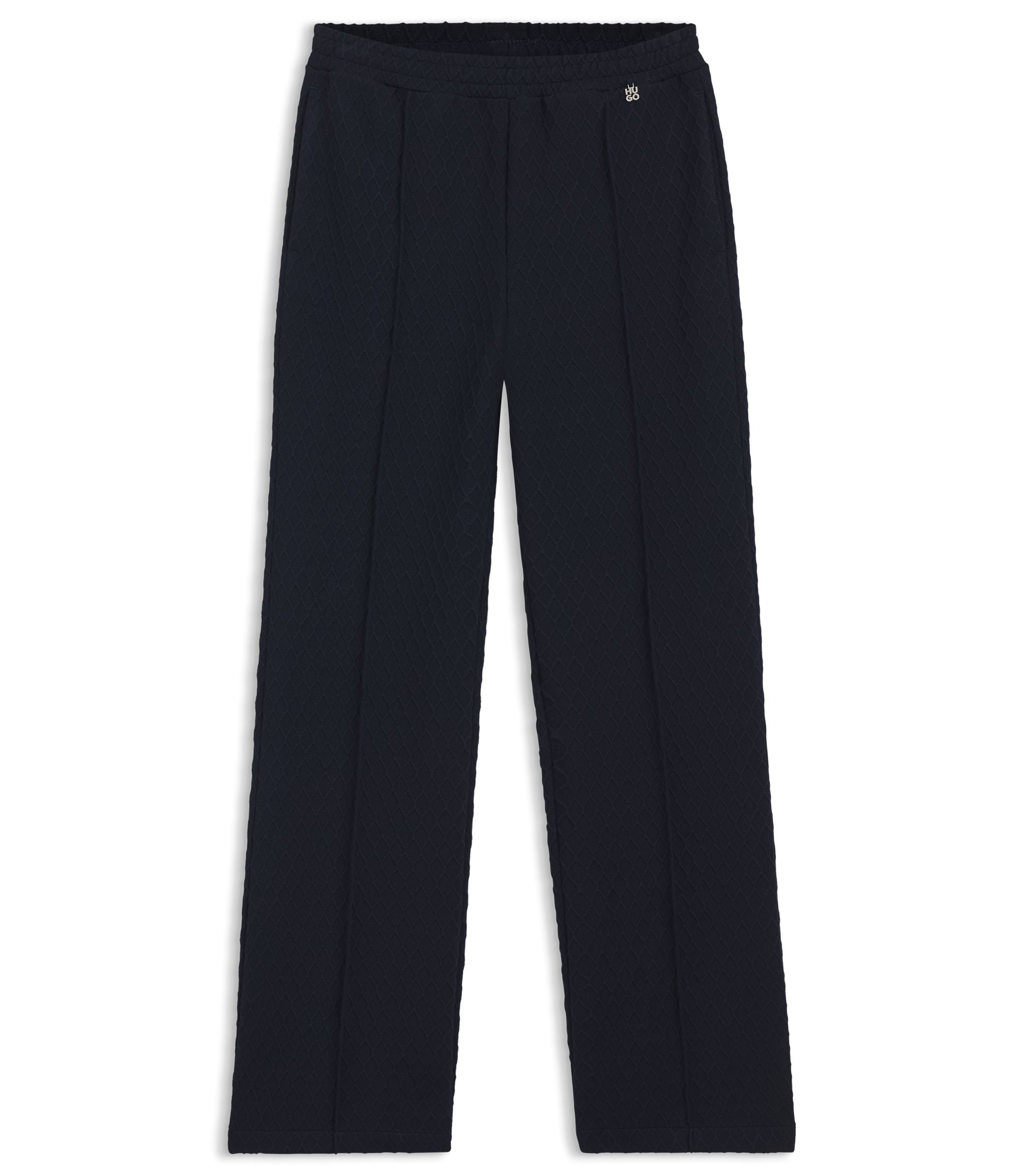 Hugo Straight Fit Track Pants In Diamond Jacquard Blue Women's