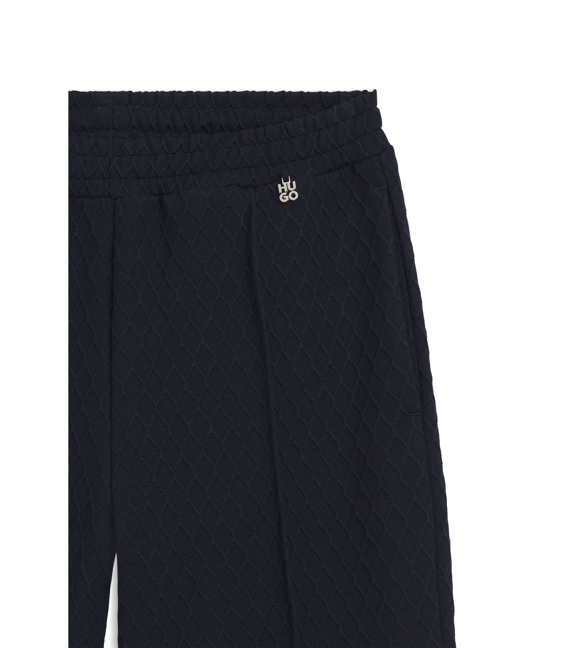 Hugo Straight Fit Track Pants In Diamond Jacquard Blue Women's