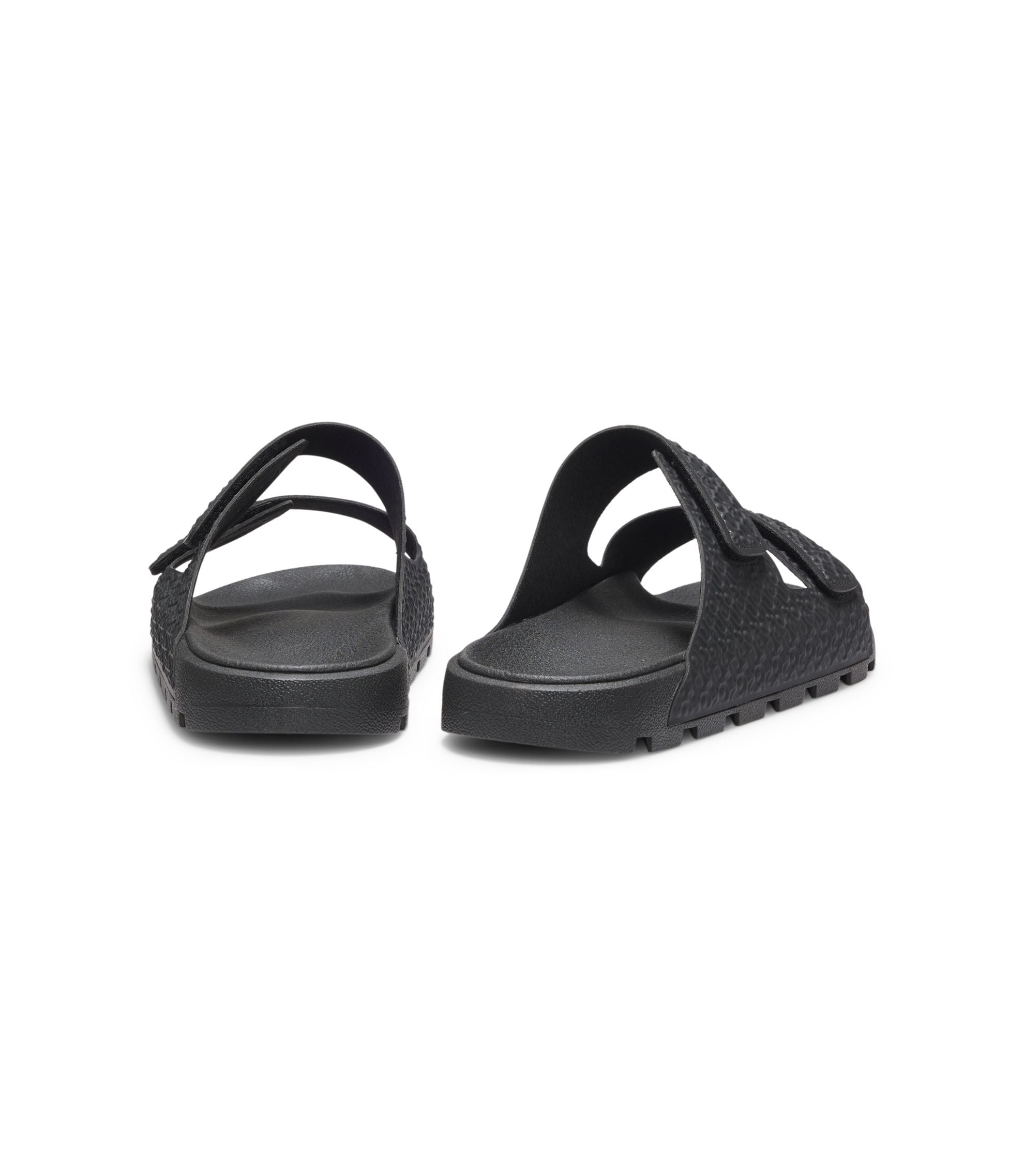 Hugo Monogram Sandals With Riptape Straps Black Black