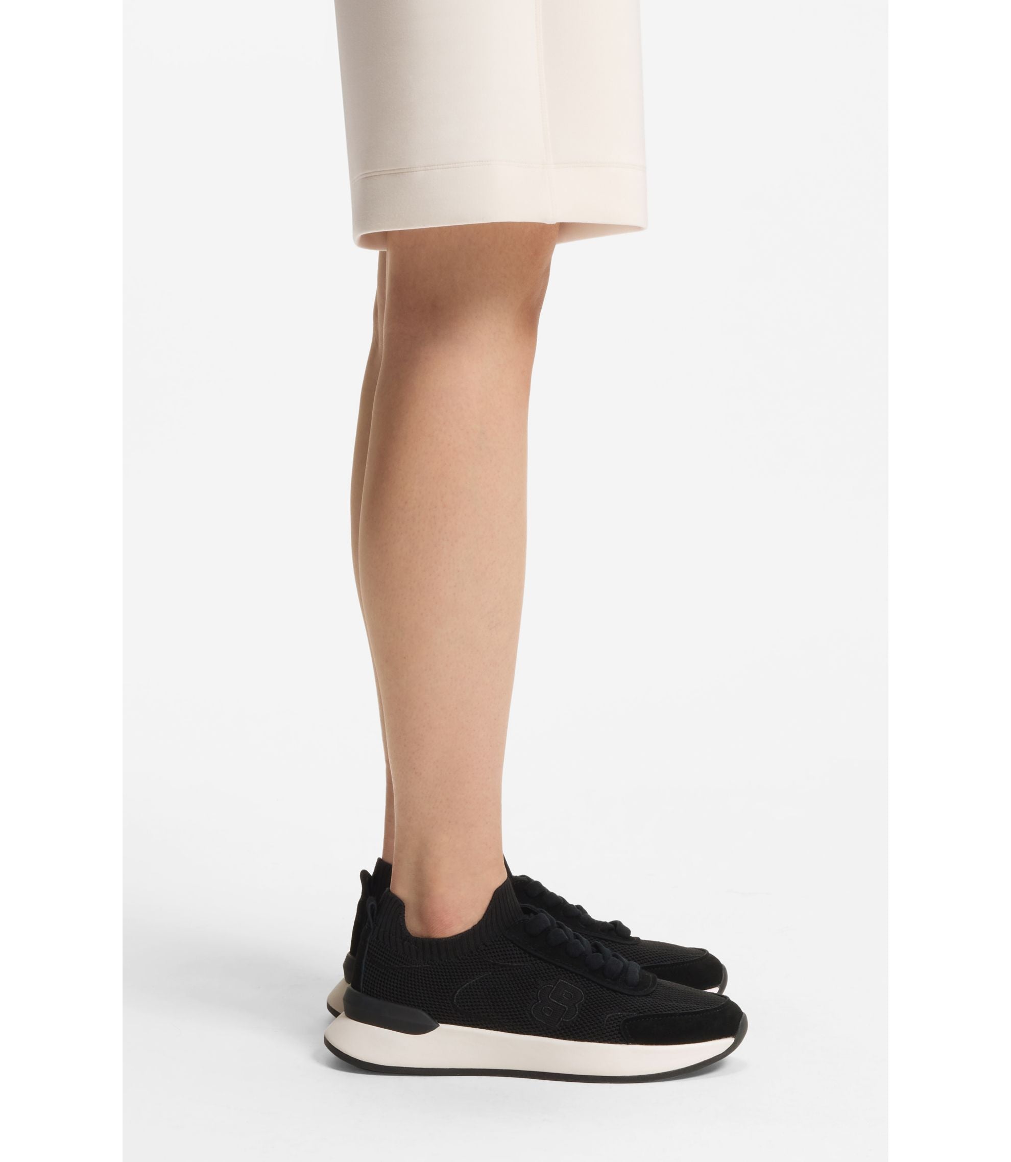 Boss Sock Trainers With Double B Monogram Black Womens Black