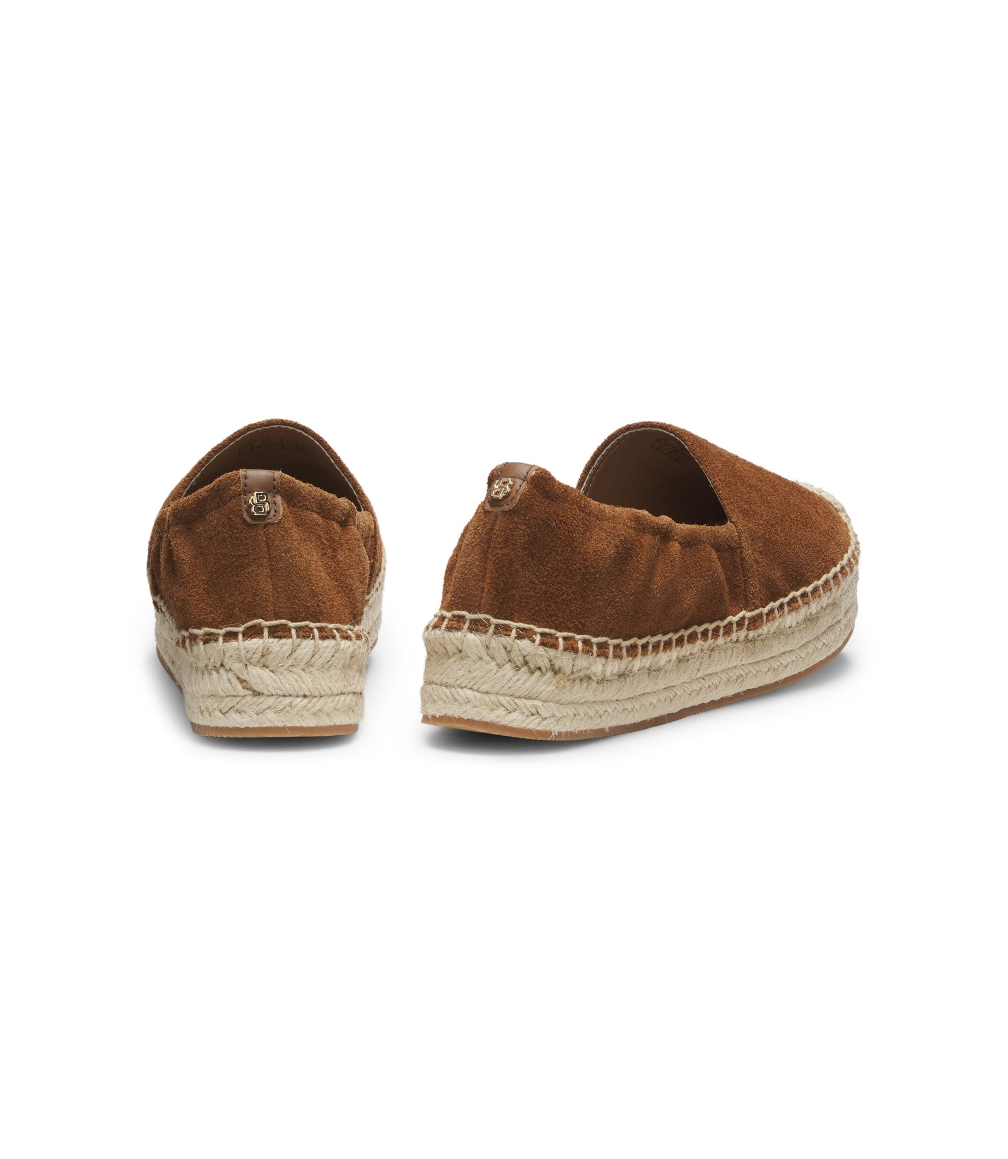 Boss Suede Espadrilles With Jute Midsole Brown Womens Brown