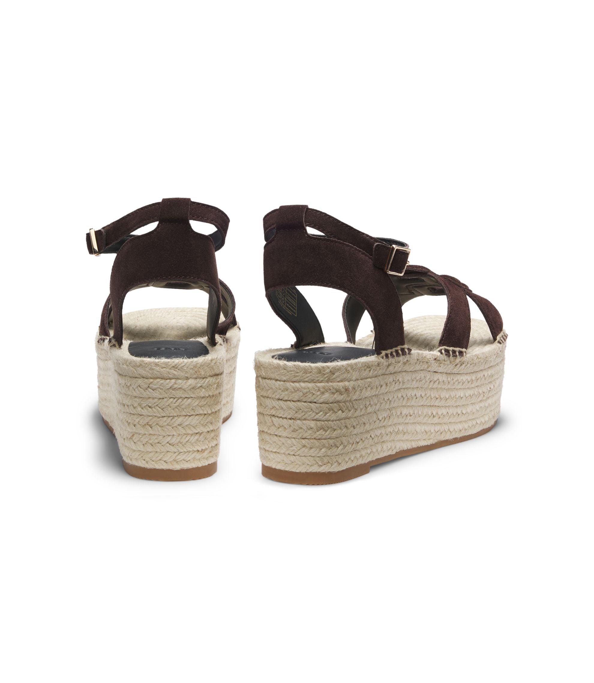 Boss Suede Espadrilles With Double B Monogram Dark Brown Womens Dark Brown