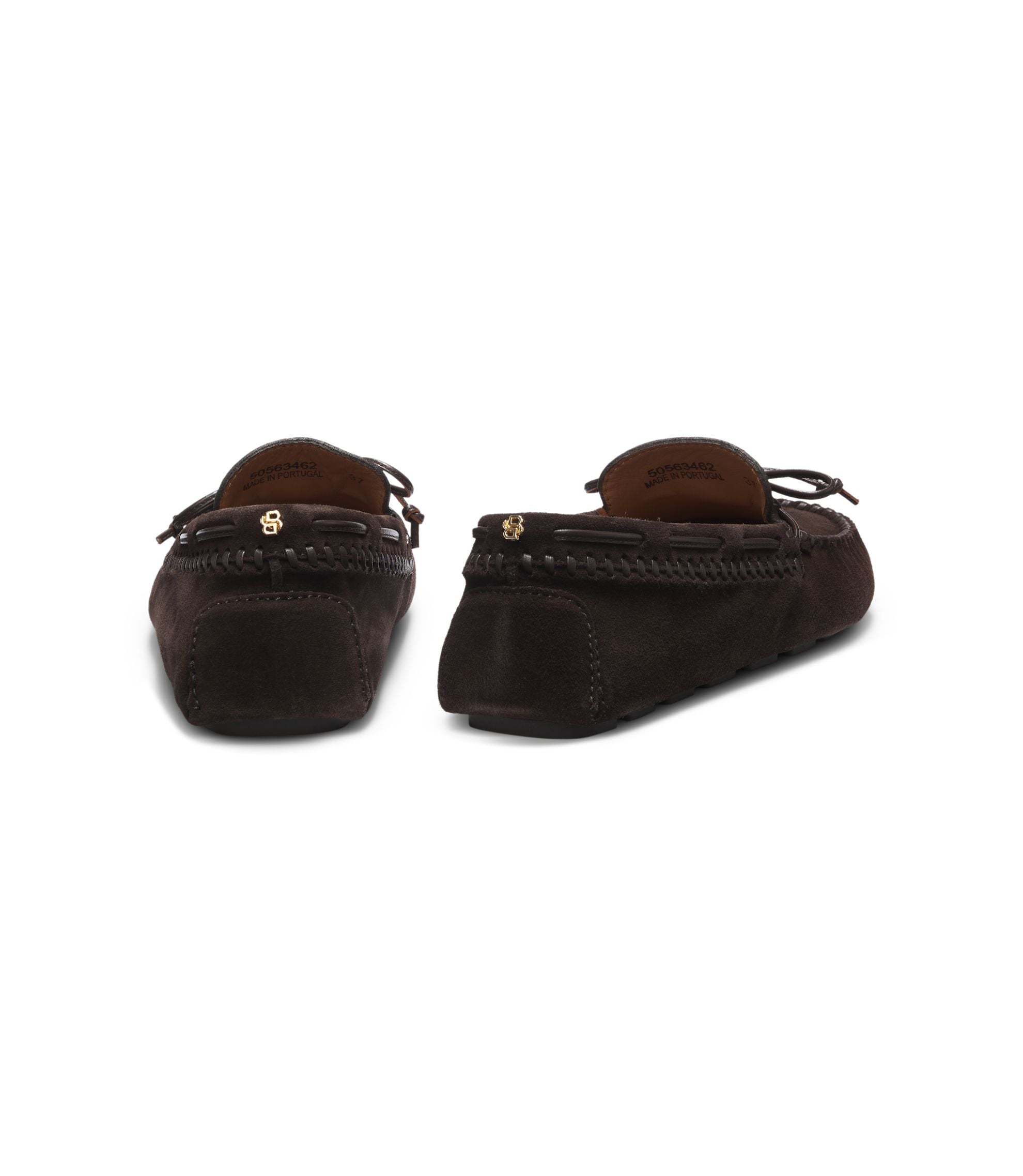 Boss Suede Moccasins With Whipstitching Dark Brown Womens Dark Brown
