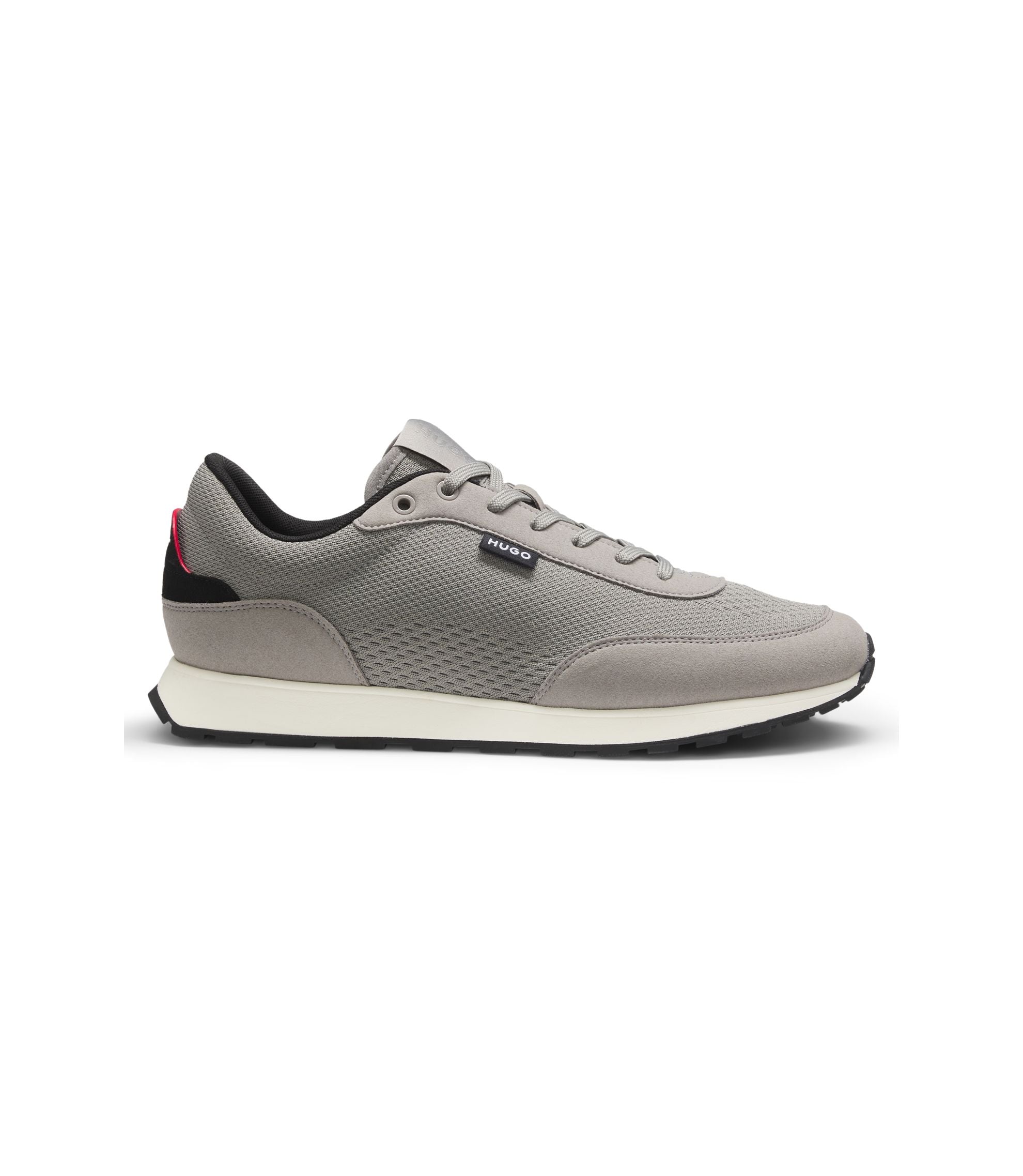 Hugo Knitted Upper Sneakers With Logo Flag Light Grey Light Grey