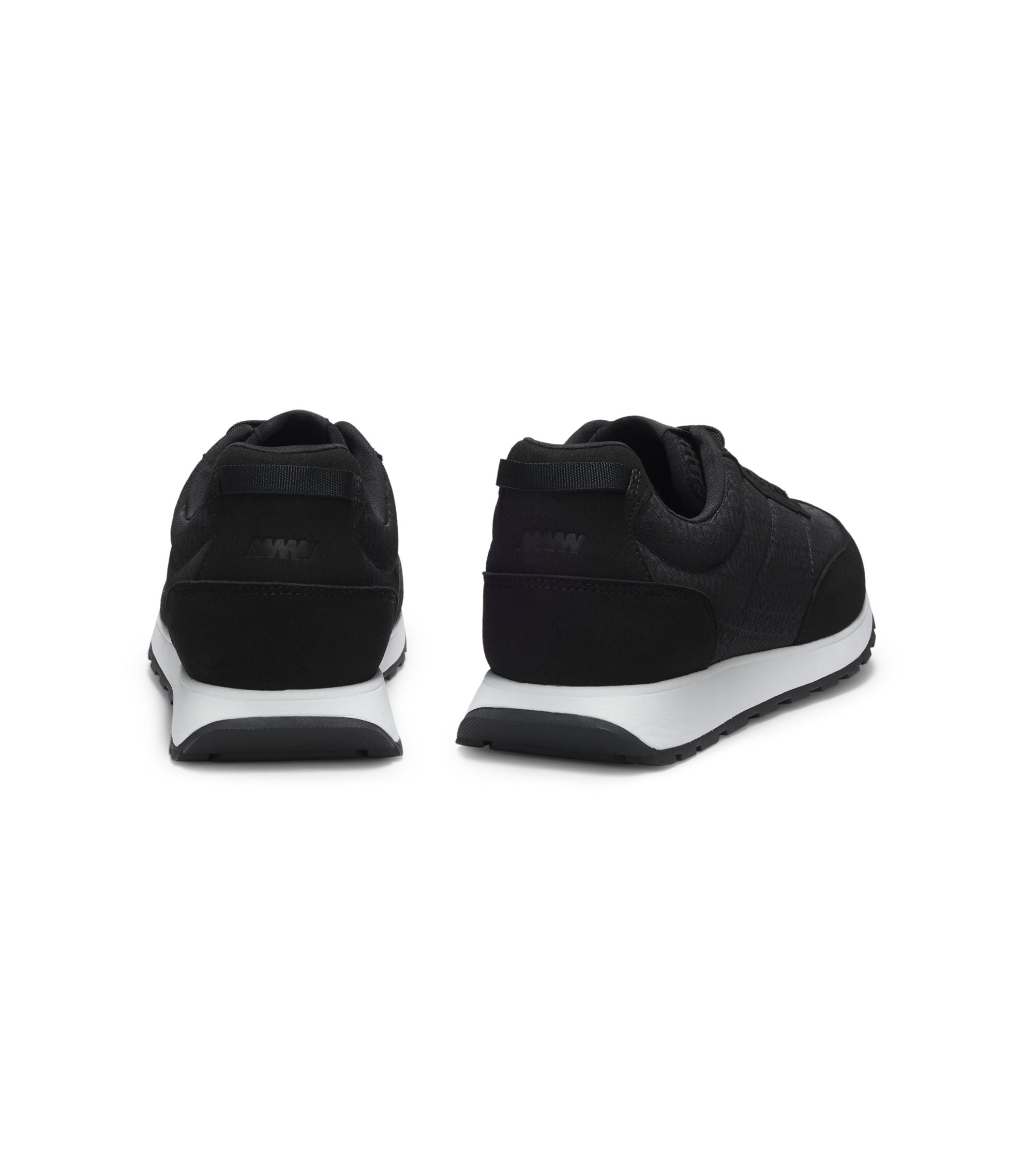 Hugo Running Inspired Trainers With Monogram Jacquard Uppers Black Black