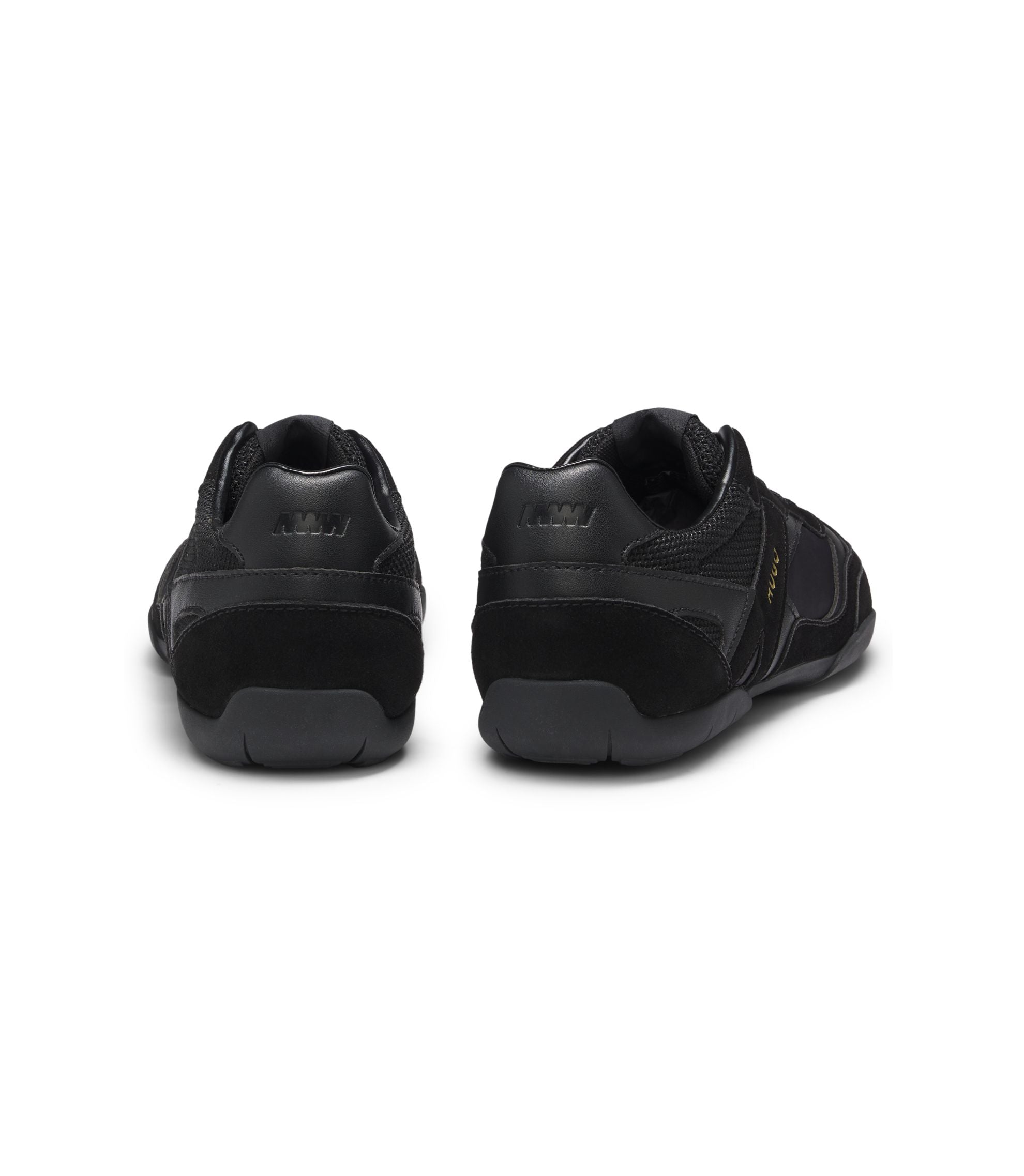 Hugo Mixed Material Trainers With Open Mesh Black Black