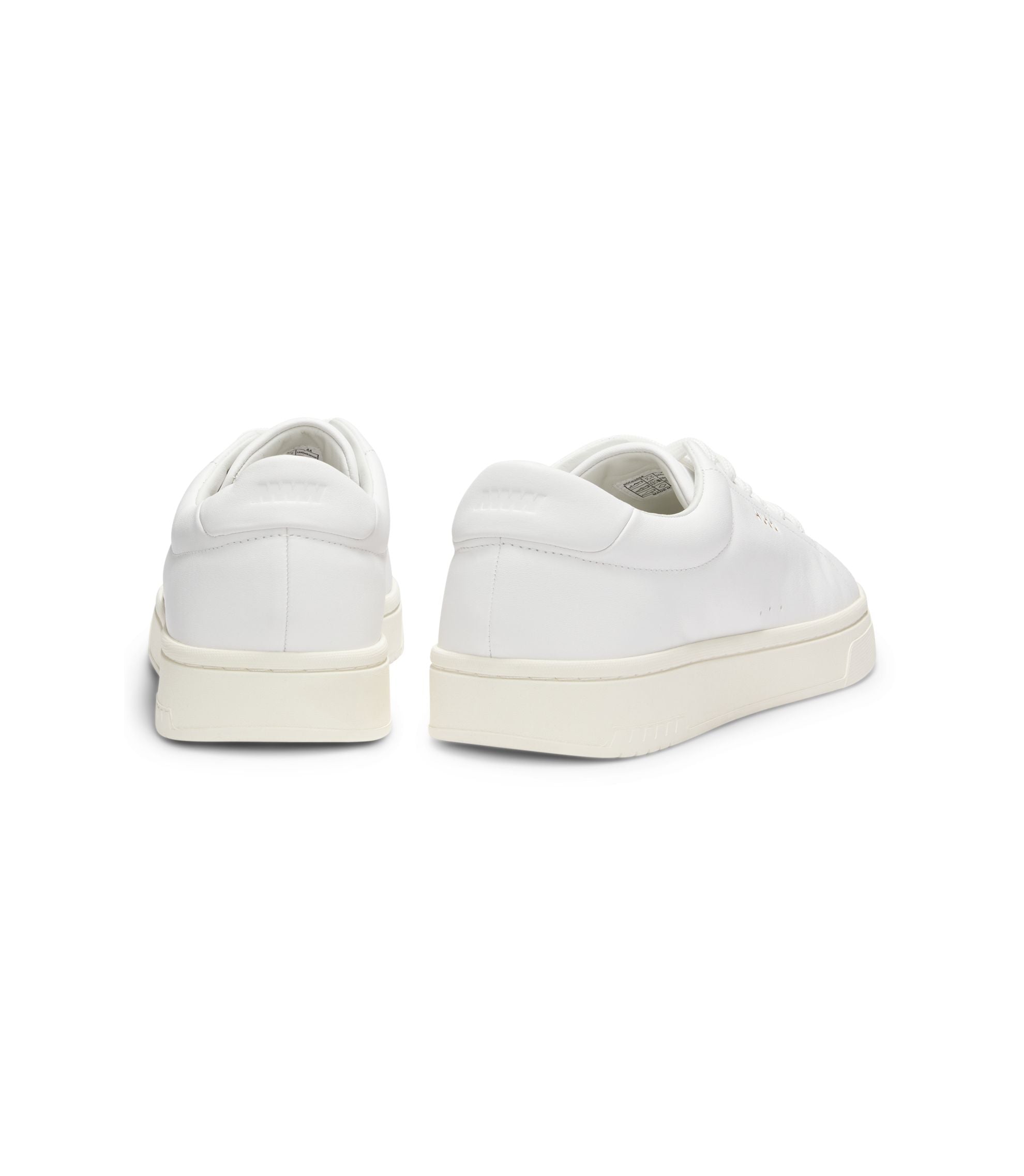 Hugo Nappa Leather Trainers With Gold Tone Logo White White