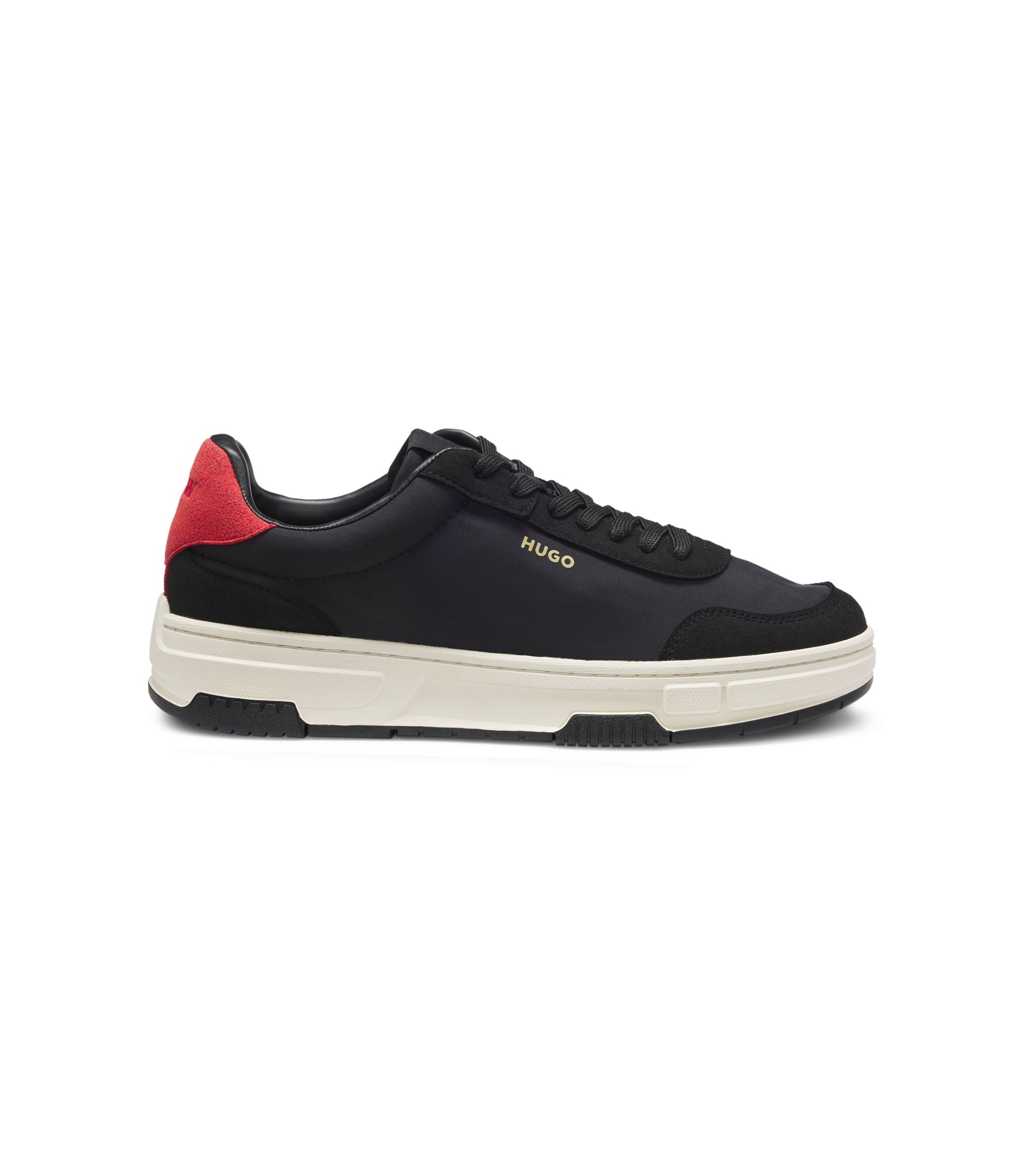 Hugo Color Block Trainers With Logo Detail Black Black
