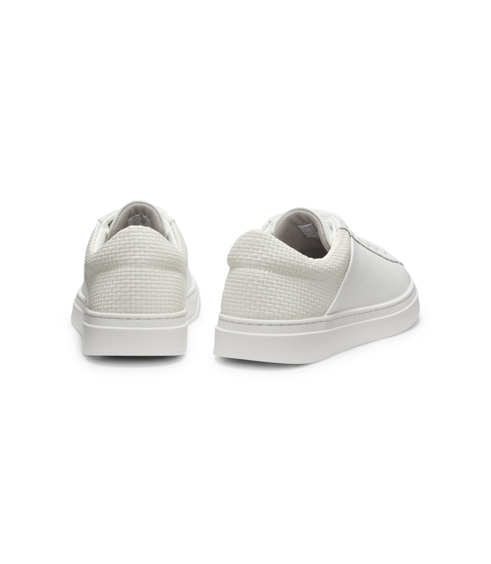 Boss Low Top Trainers With Woven And Grained Effects White White