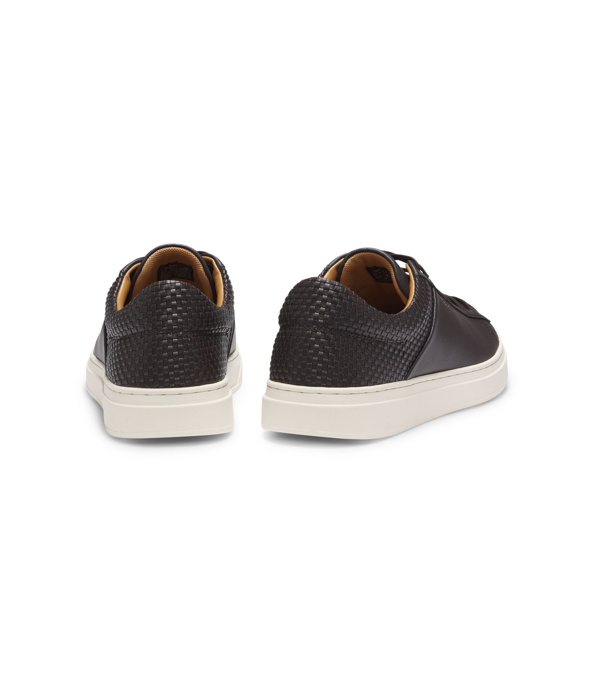 Boss Low Top Trainers With Woven And Grained Effects Dark Brown Dark Brown