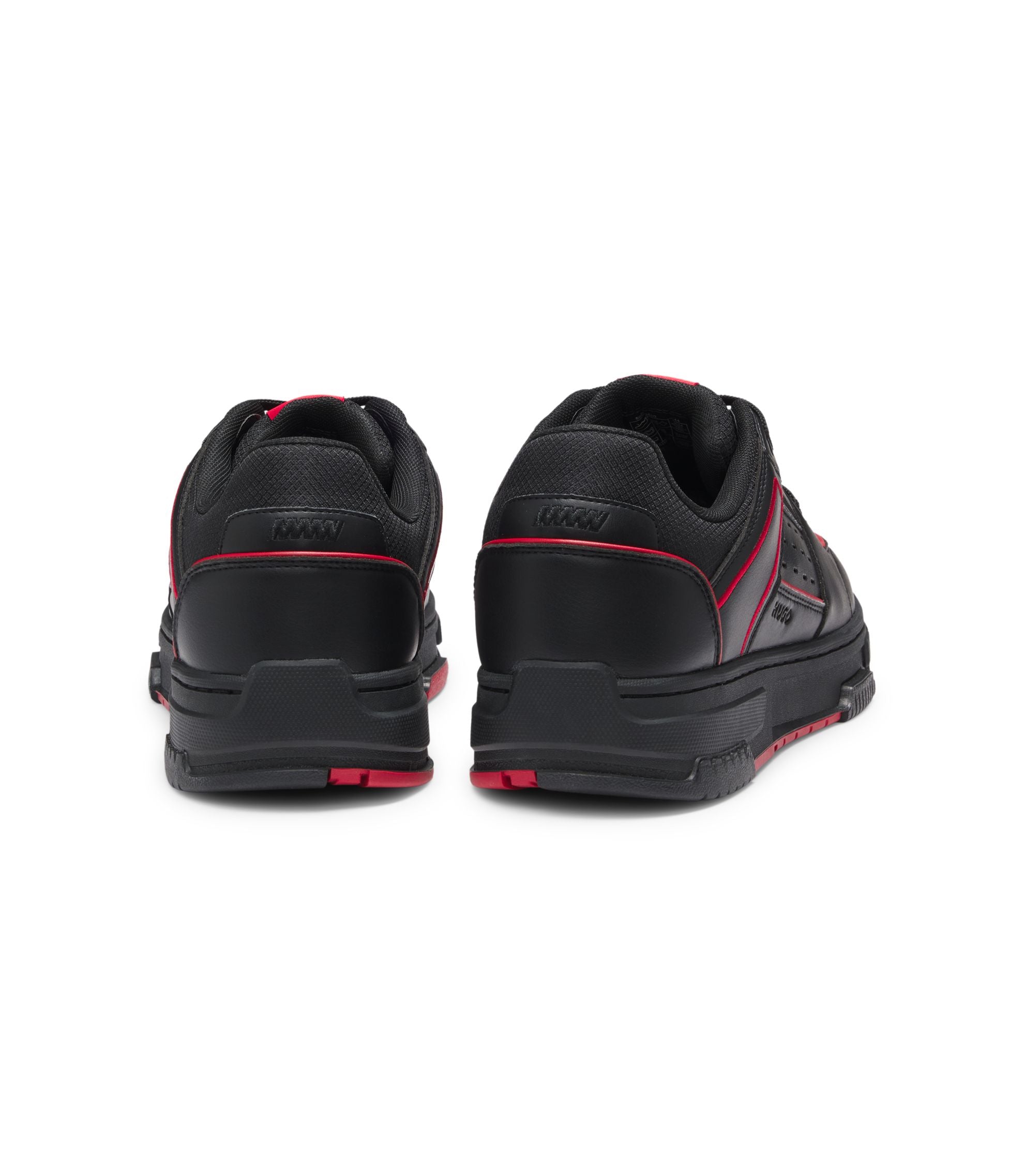 Hugo X Rb Bull Motif Sneakers With Faux Leather Black Black
