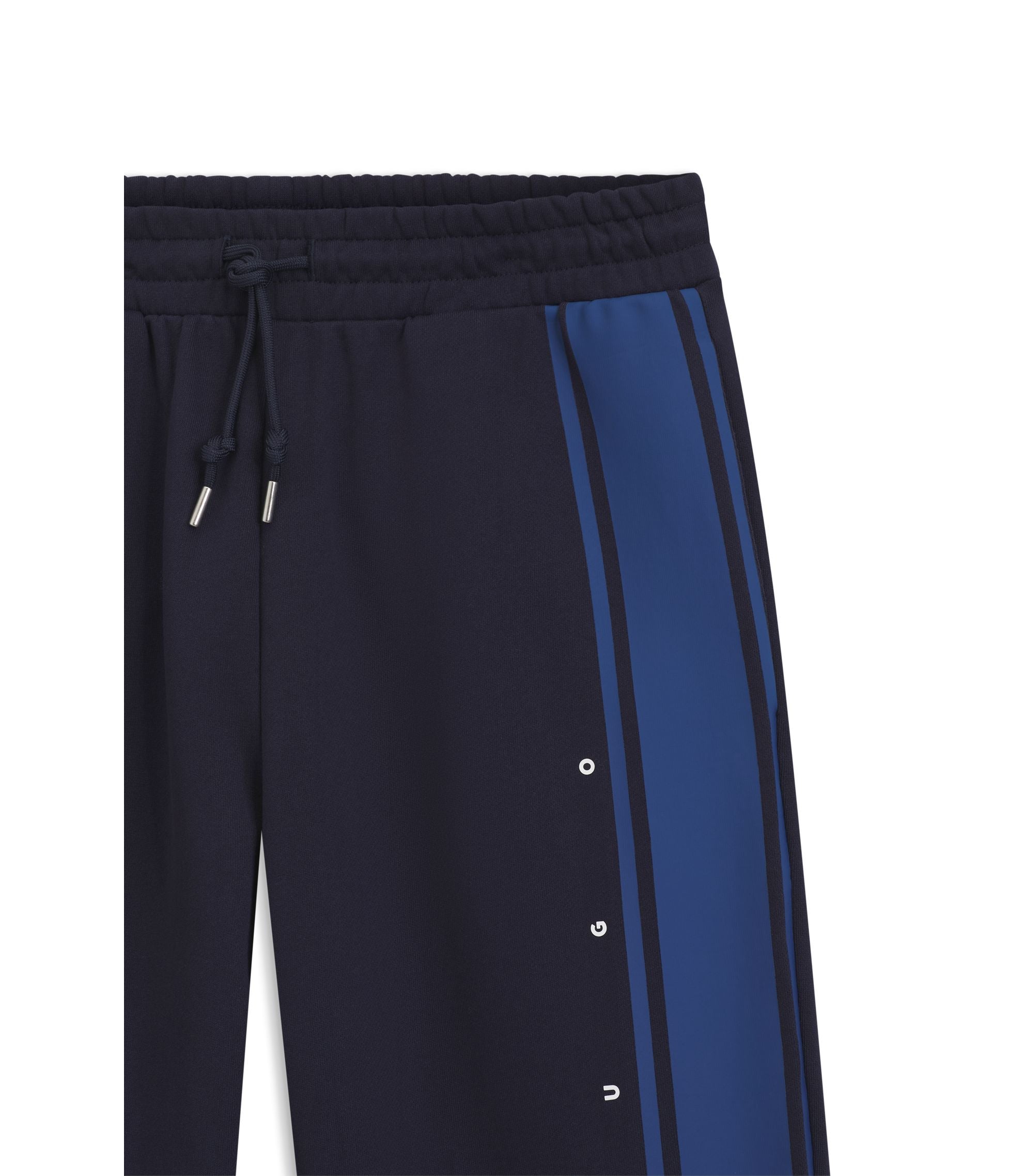 Hugo Relaxed Fit Sweatpants In Cotton With Side Stripe Dark Blue
