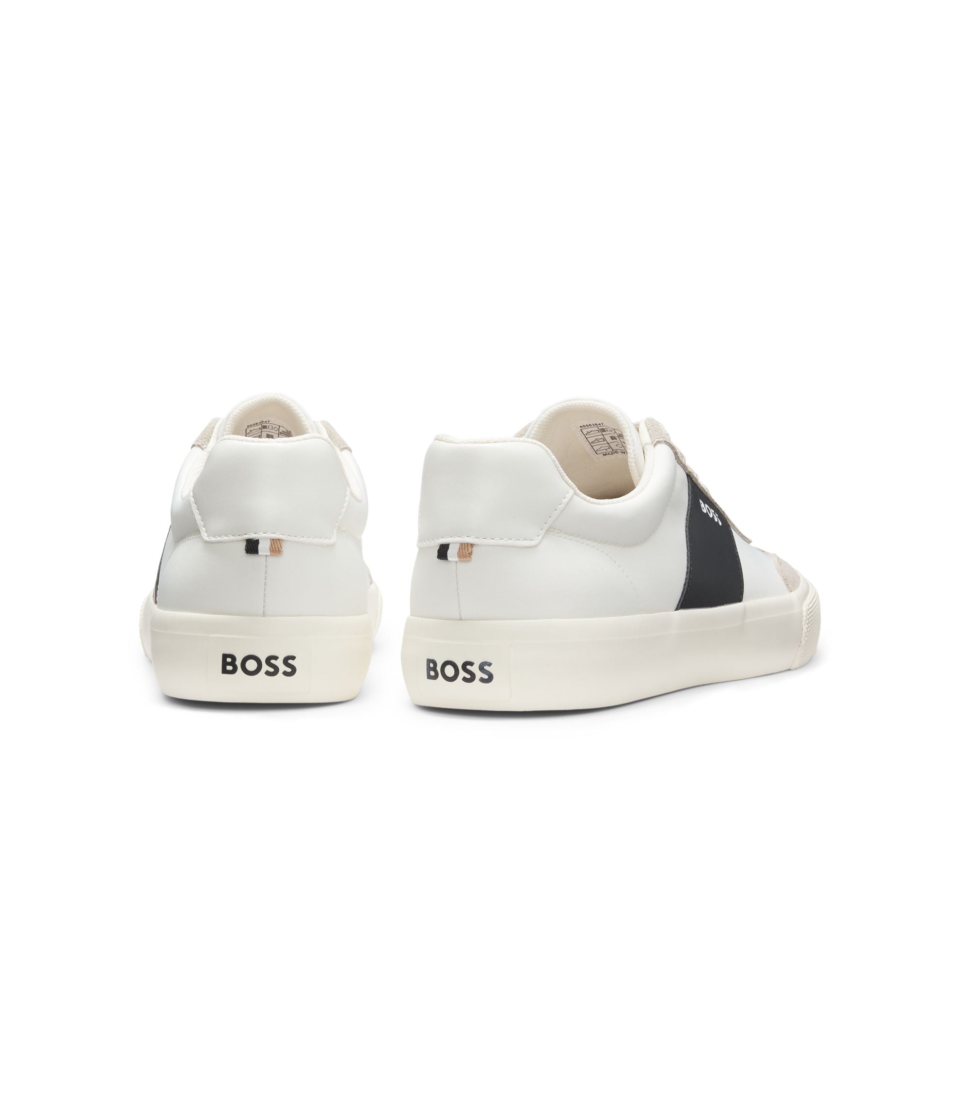 Boss Low Top Trainers With Suede Trims Light Beige Light Beige