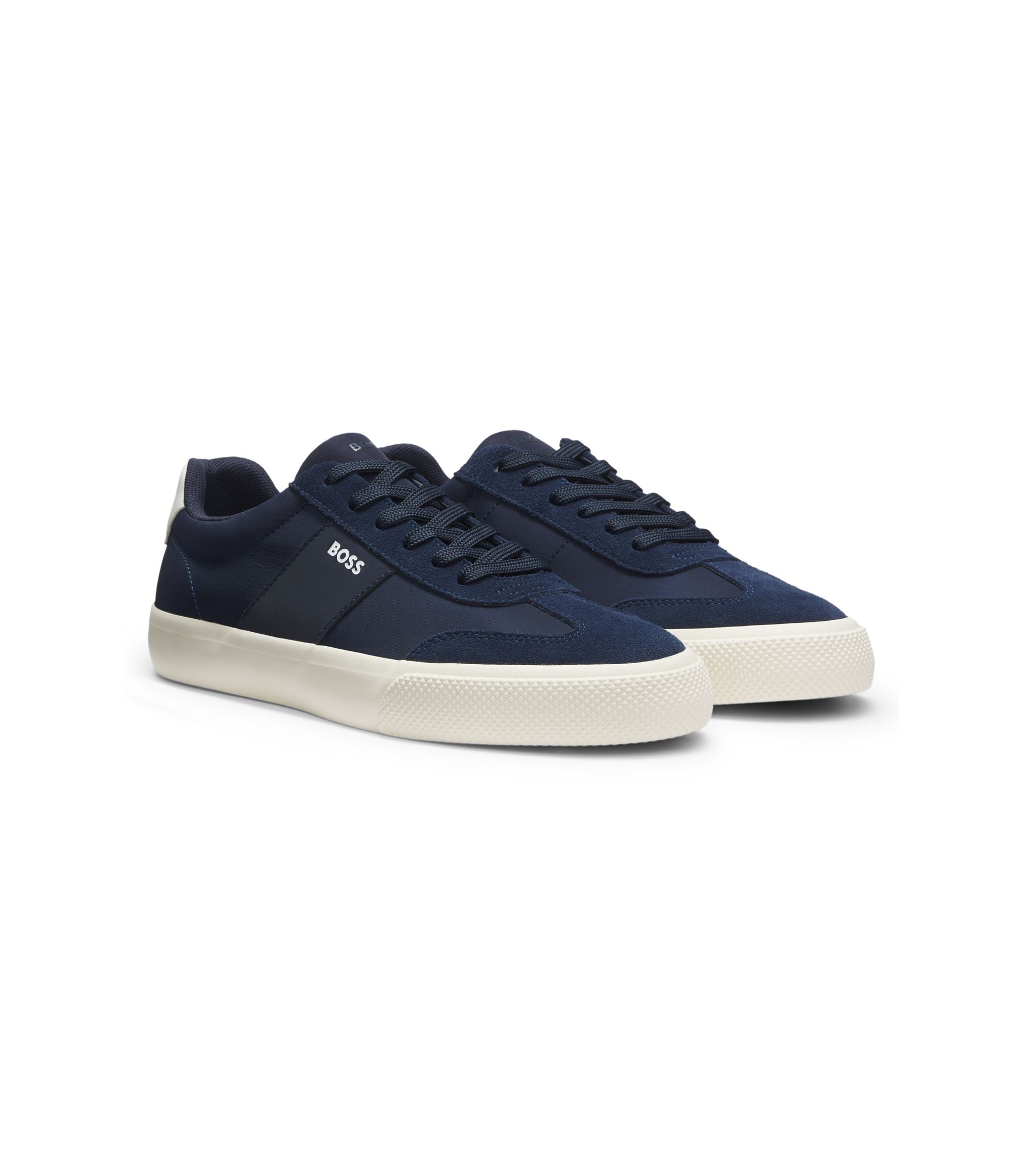 Boss Low Top Trainers With Suede Trims Dark Blue Dark Blue