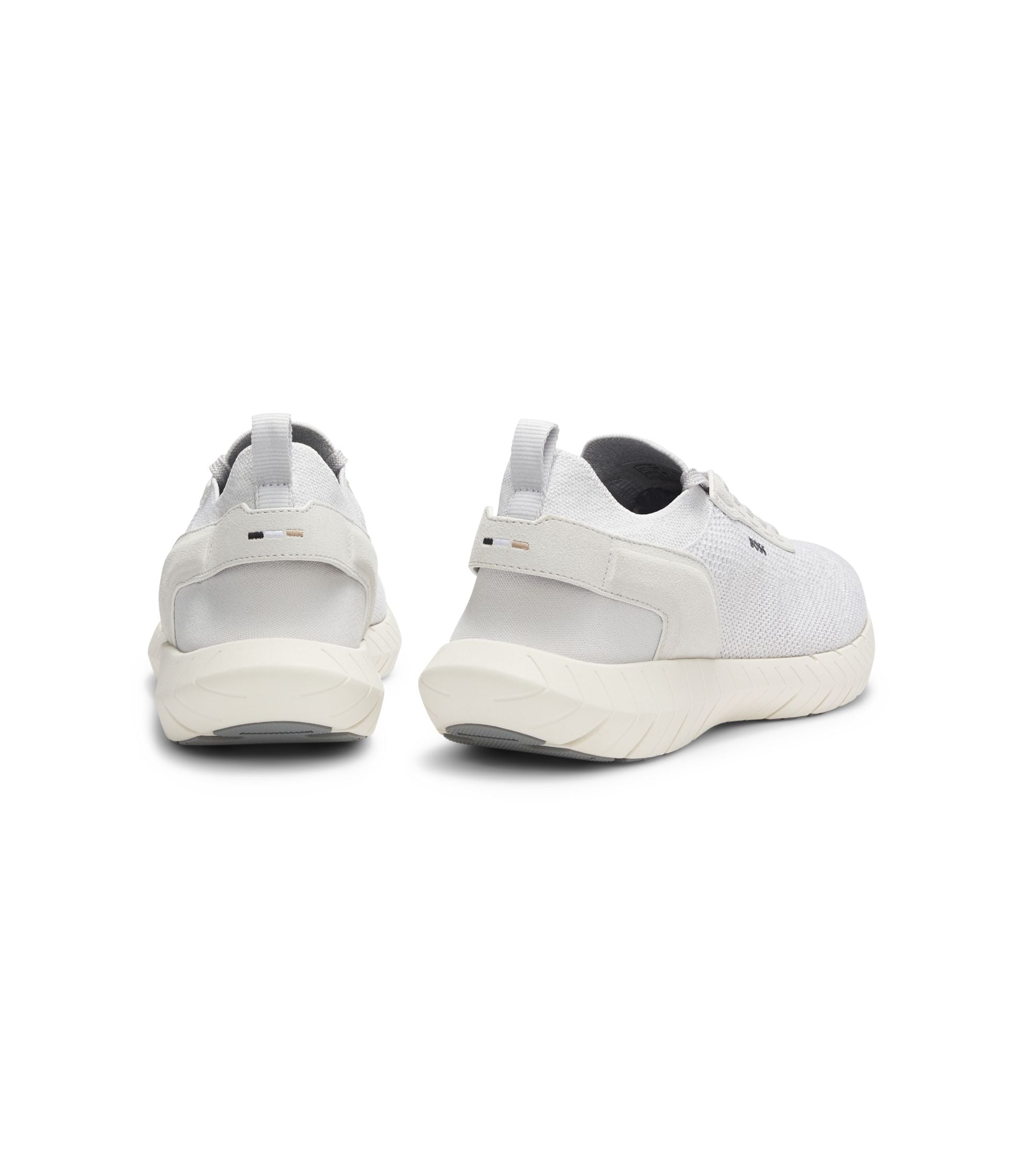 Boss Motion Sneakers With Knitted Uppers And Leather Trims White White