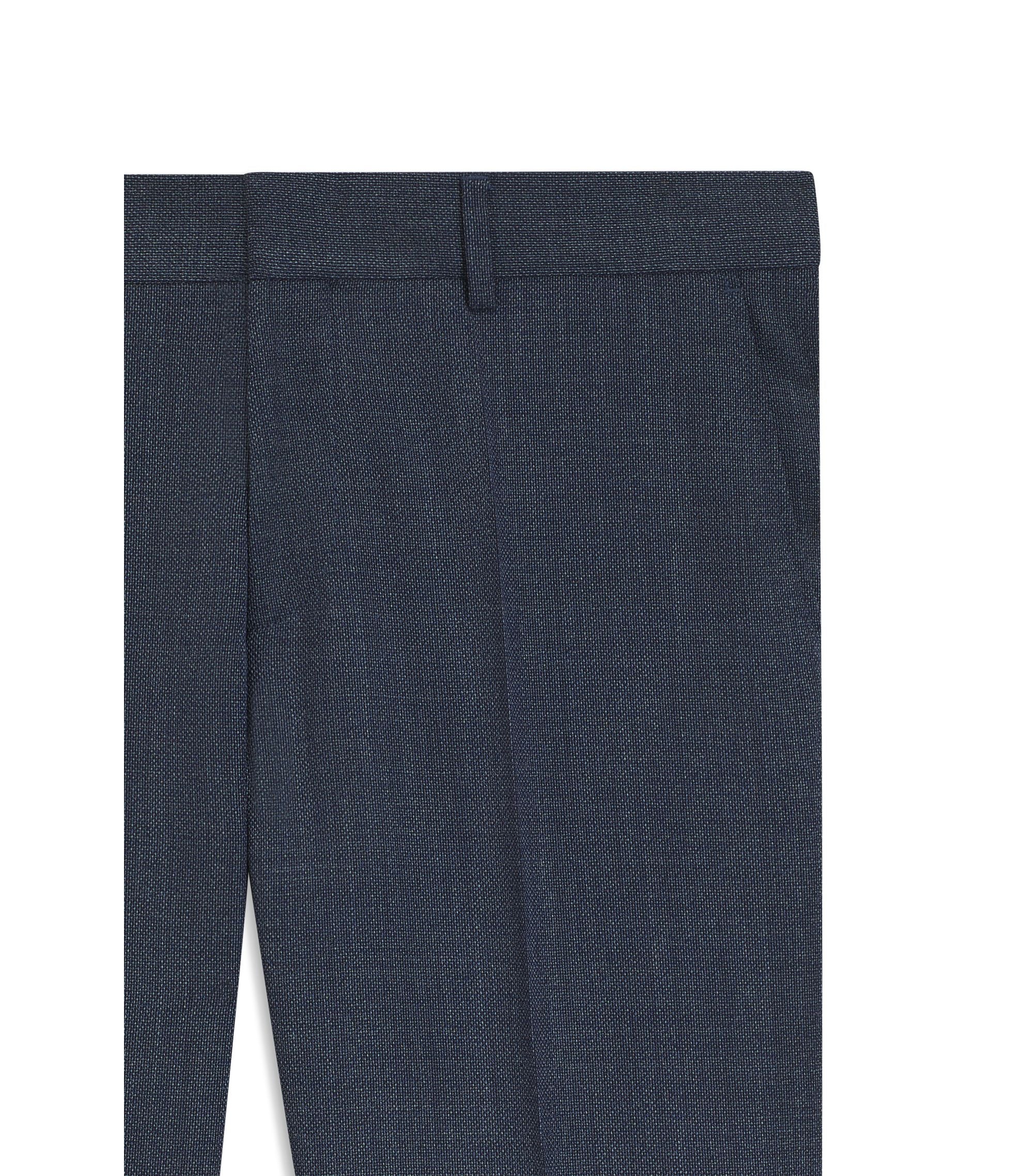 Boss Patterned Slim Fit Trousers In Stretch Wool Light Blue