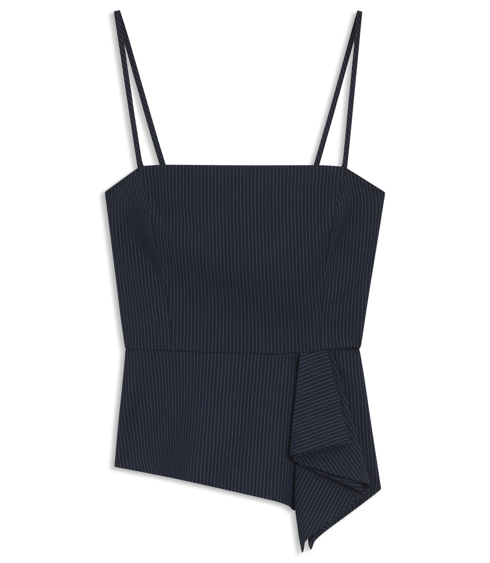 Hugo Pinstripe Top With Peplum Hem Patterned Women's