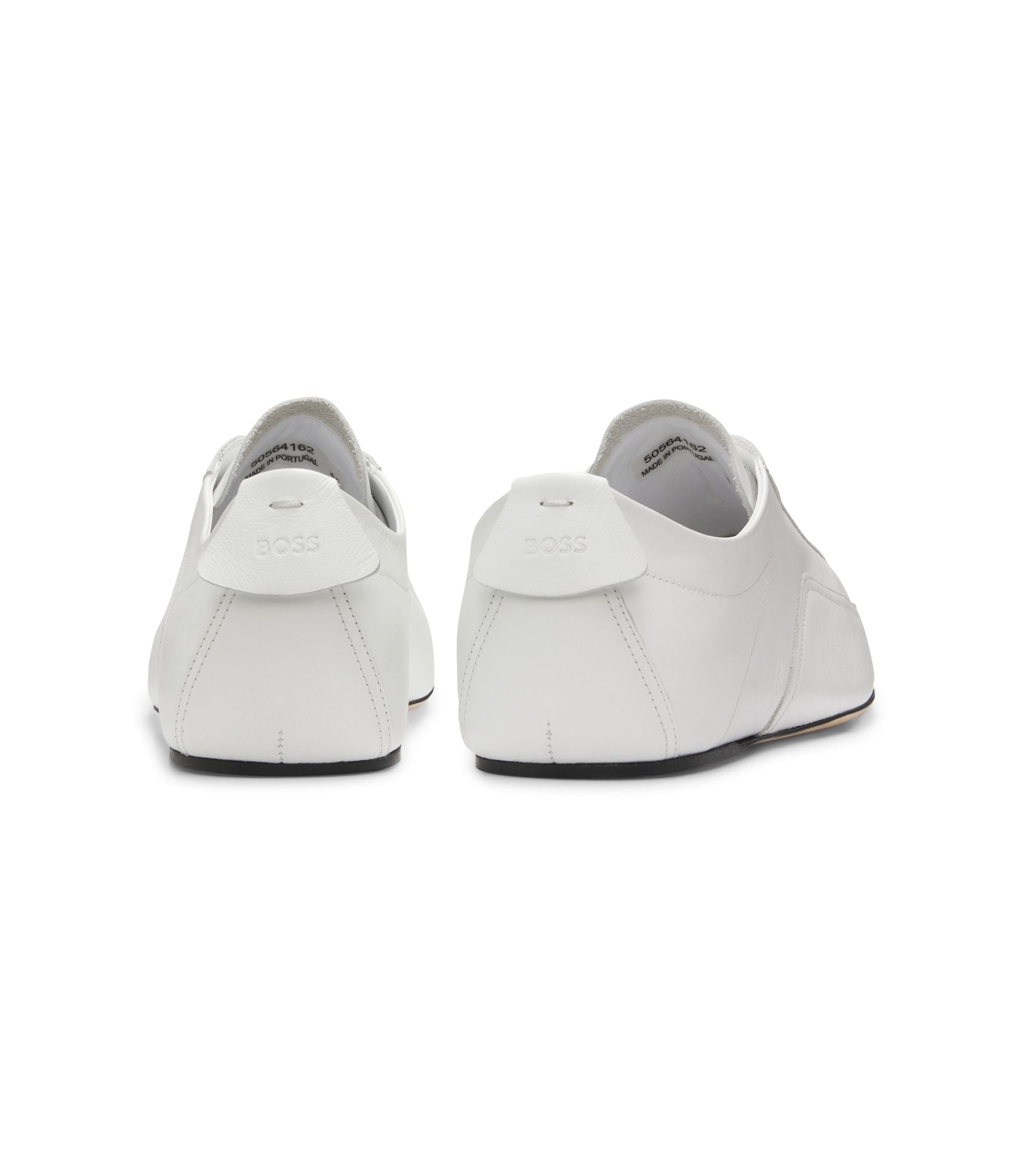 Boss Nappa Leather Trainers With Debossed Logo White White