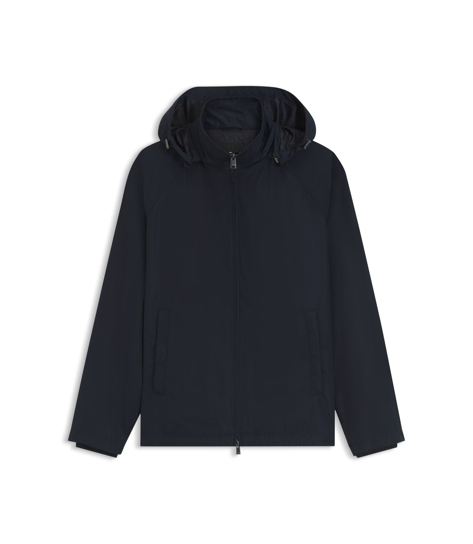 Boss Regular Fit Hooded Jacket With Water Repellent Finish Dark Blue
