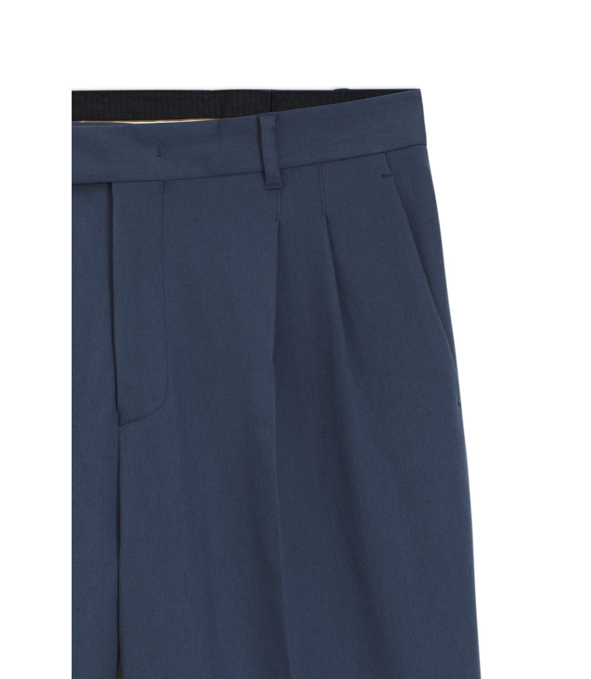 Boss Tapered Fit Trousers In Stretch Cotton Twill Light Blue