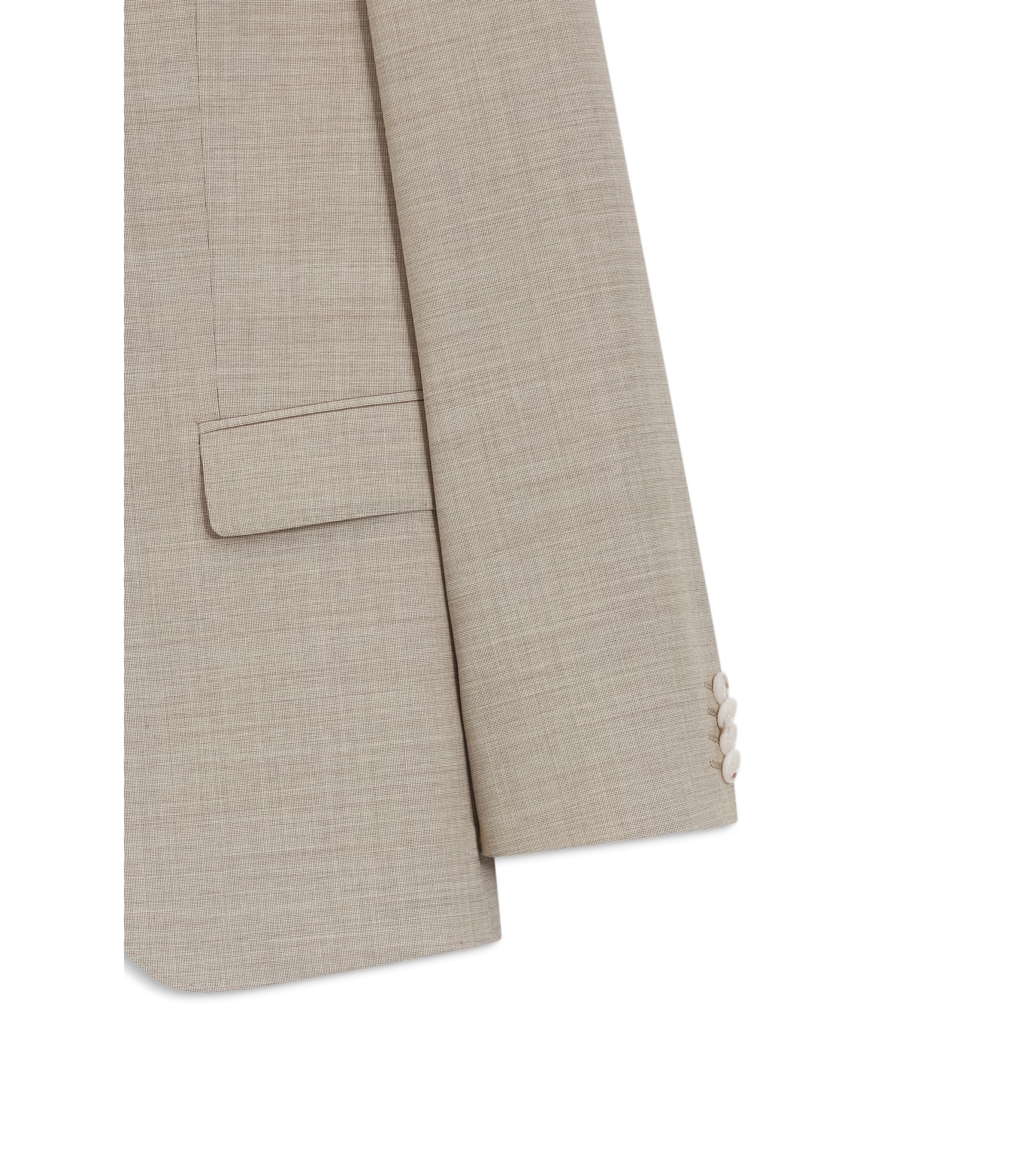 Boss Three Piece Slim Fit Suit In Patterned Stretch Wool Khaki