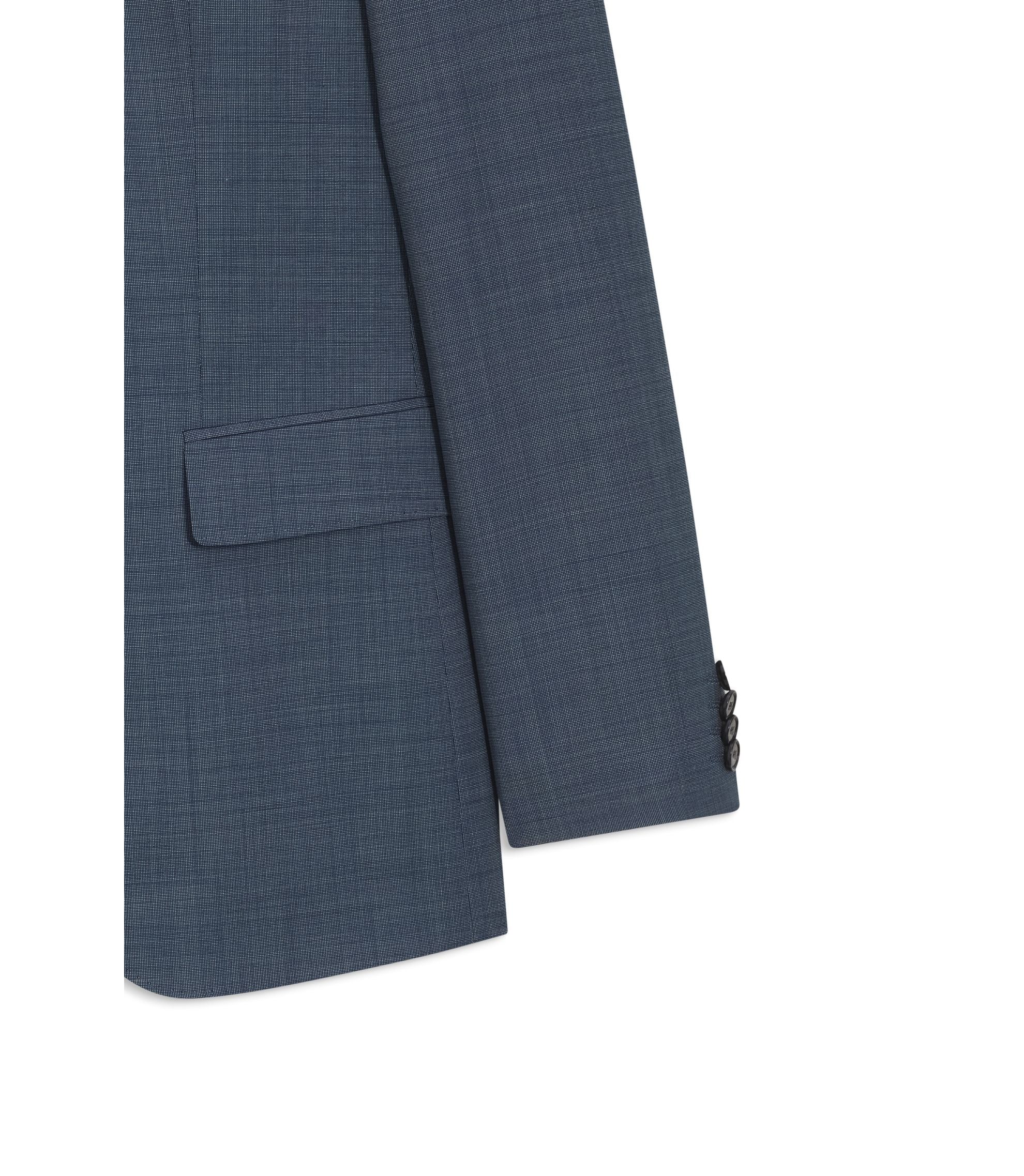 Boss Three Piece Slim Fit Suit In Patterned Stretch Wool Light Blue