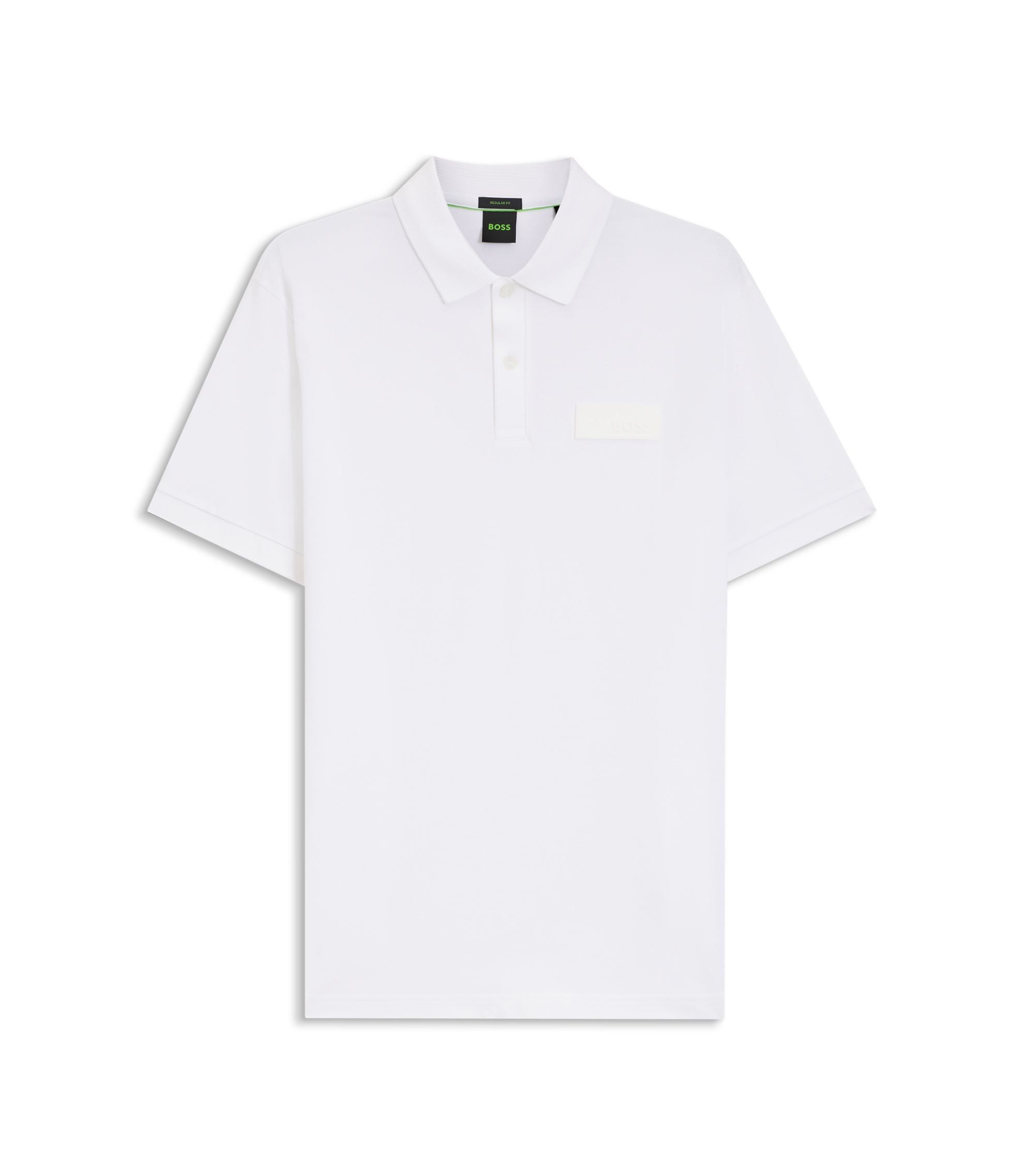 Boss Paddy Polo Shirt With Structured Logo Patch White