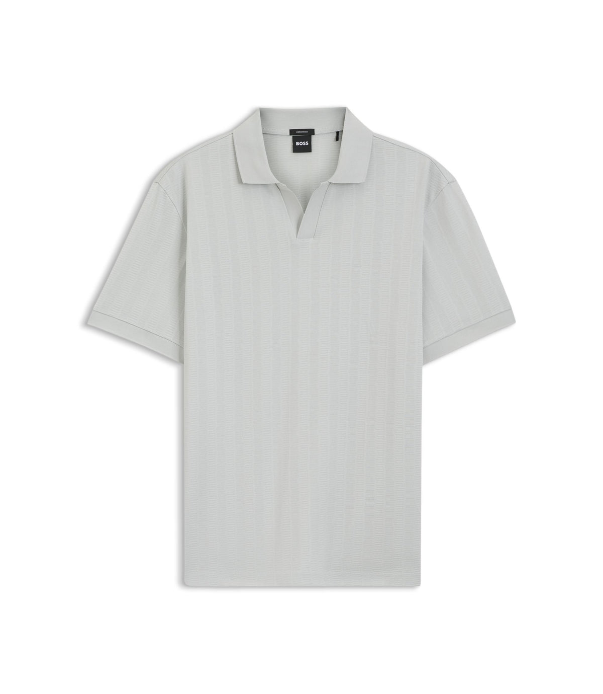 Boss Cotton Jacquard Polo Shirt With Johnny Collar Light Blue