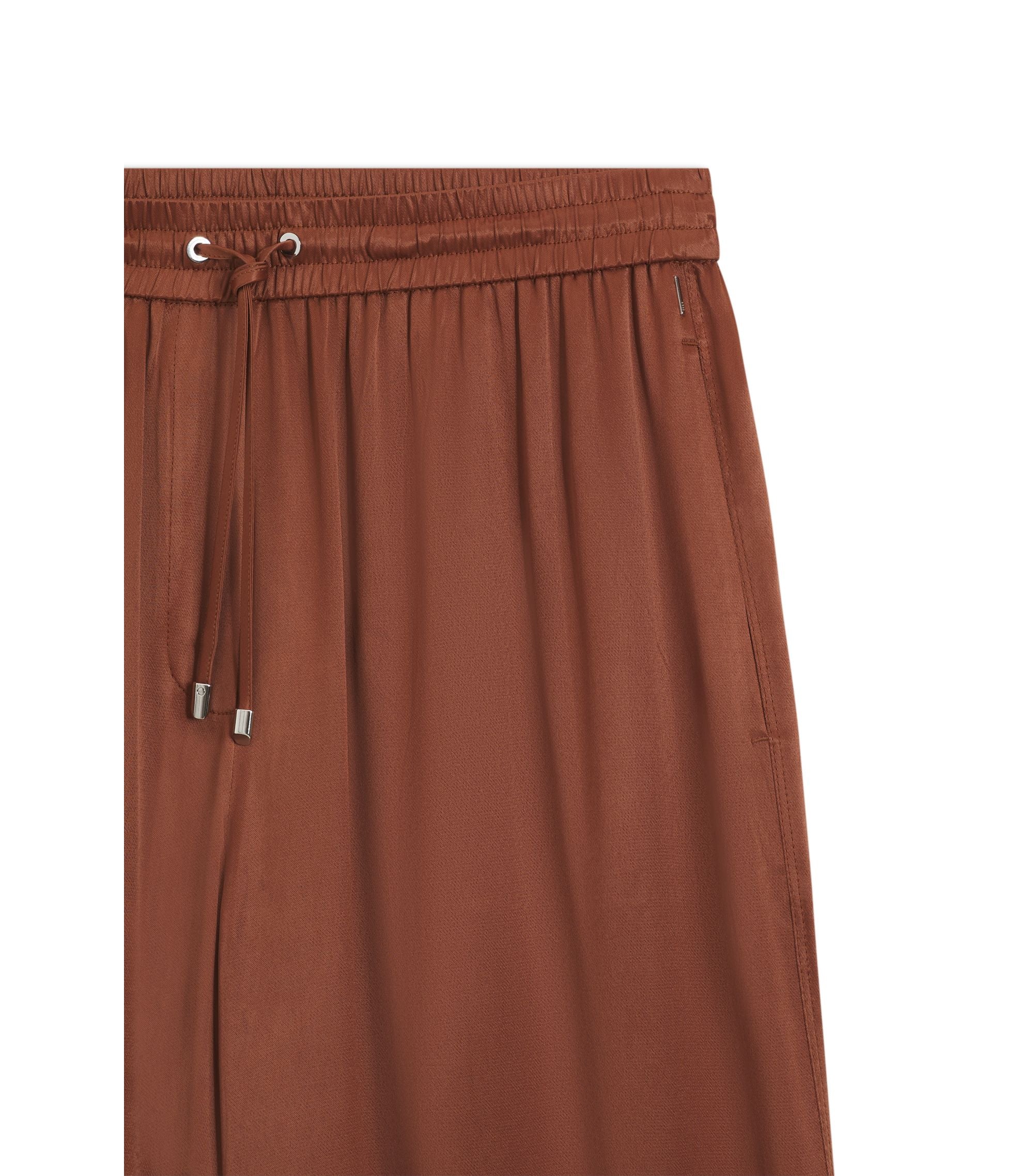 Boss Relaxed Fit Pants In Satin Brown Women's