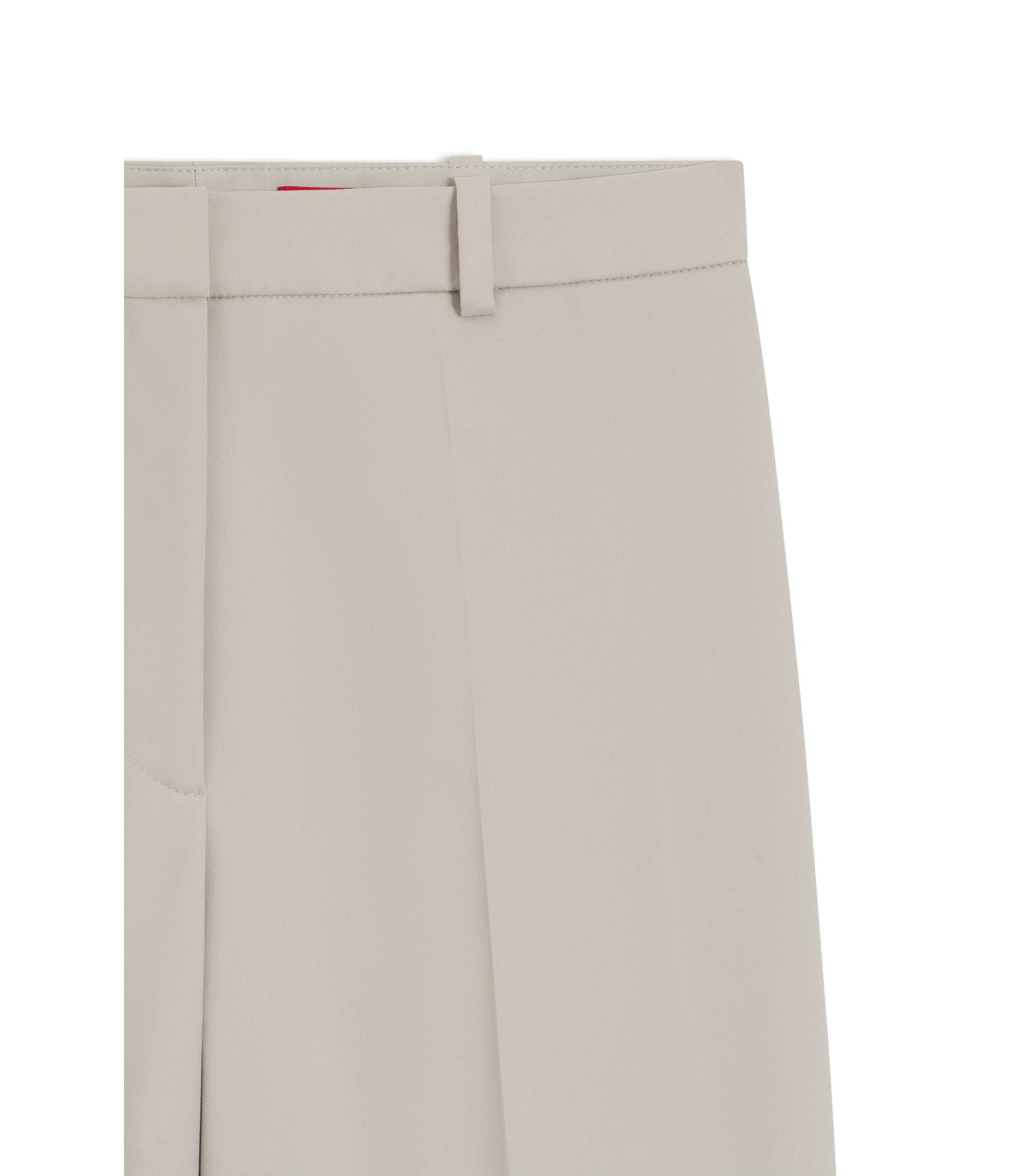 Hugo Regular Fit Wide Leg Pants In Stretch Fabric Light Grey Women's