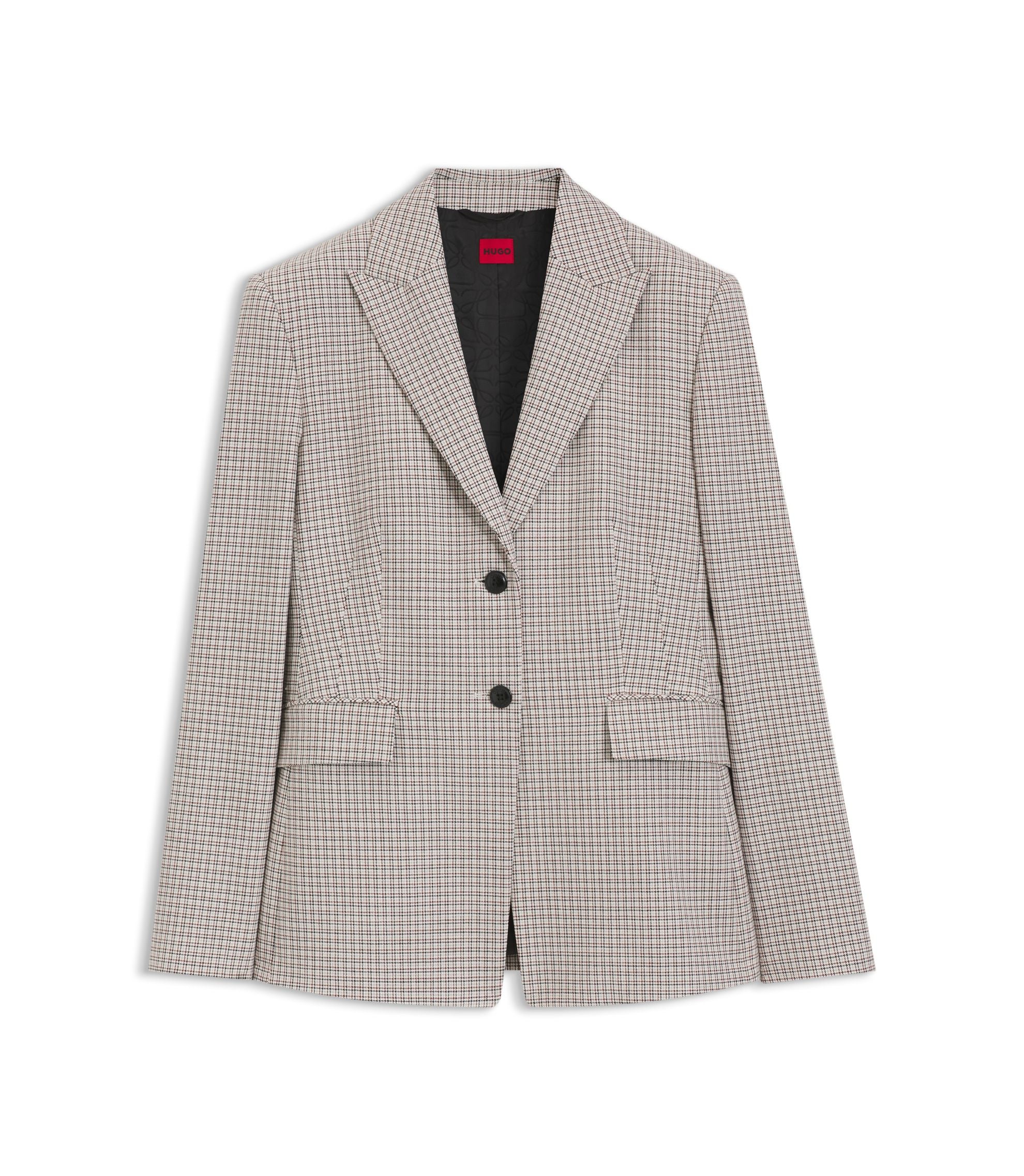 Hugo Regular Fit Blazer With Micro Check Patterned Women's