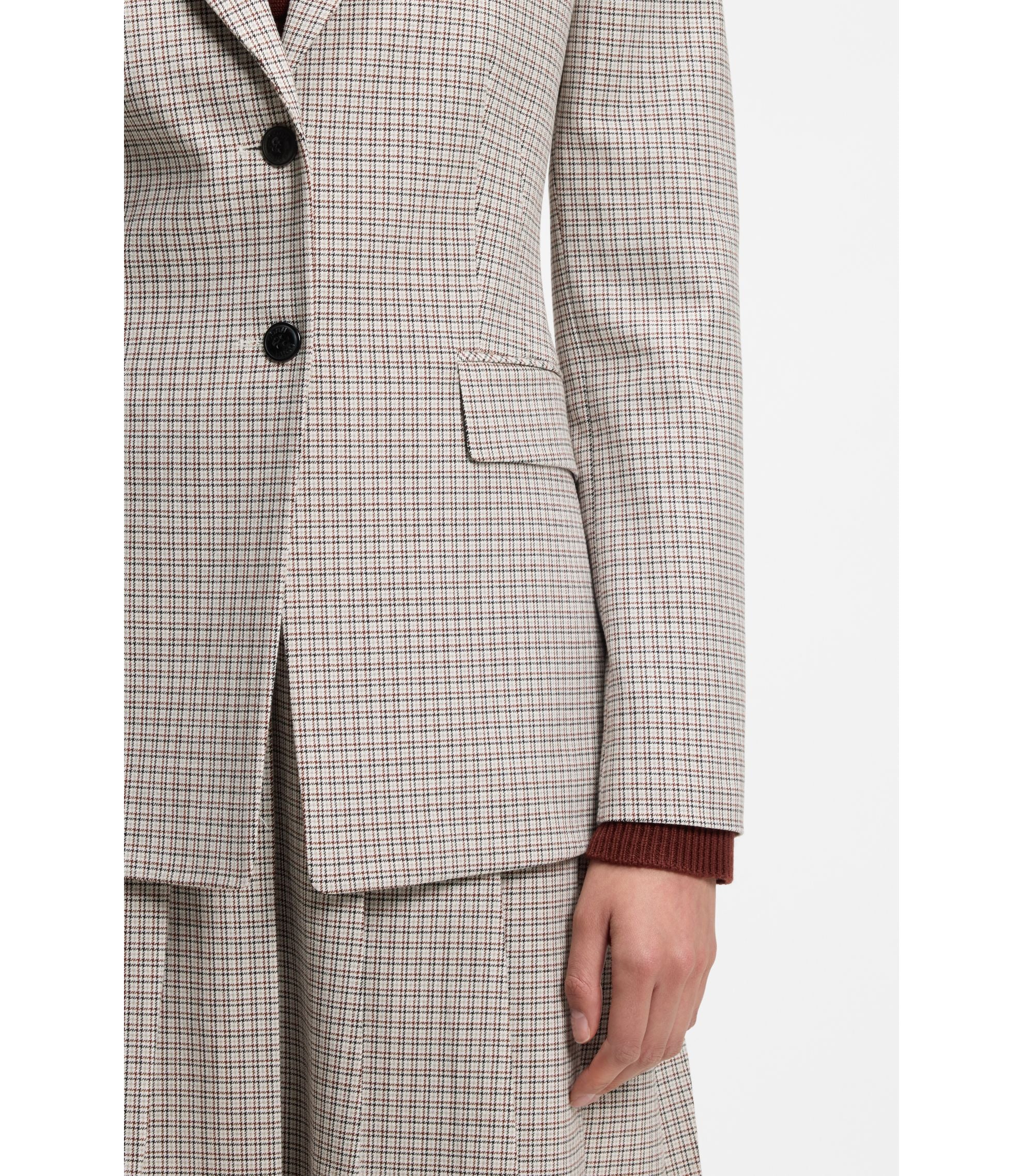 Hugo Regular Fit Blazer With Micro Check Patterned Women's
