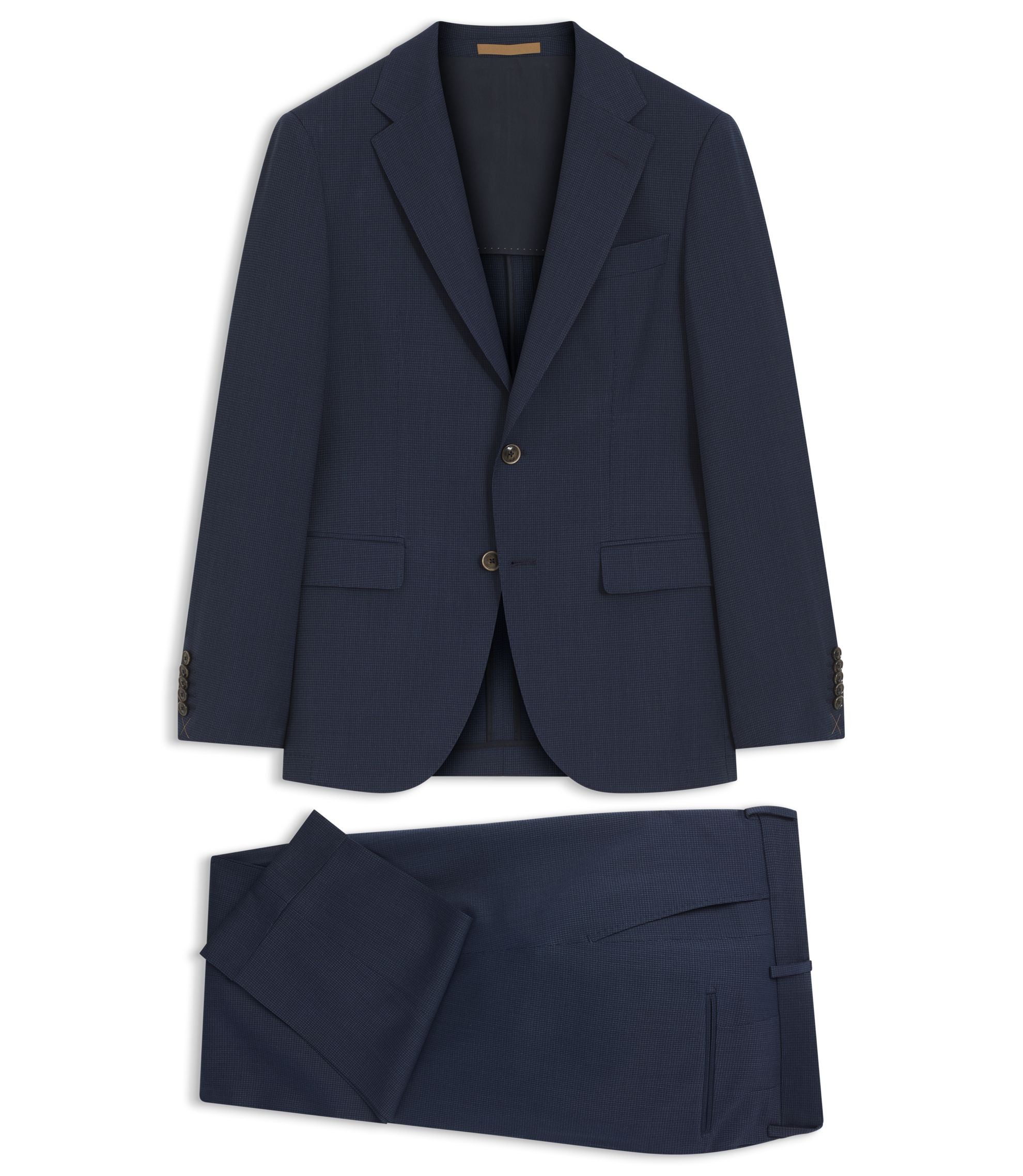 Boss Two Piece Slim Fit Suit In Wool And Silk Light Blue