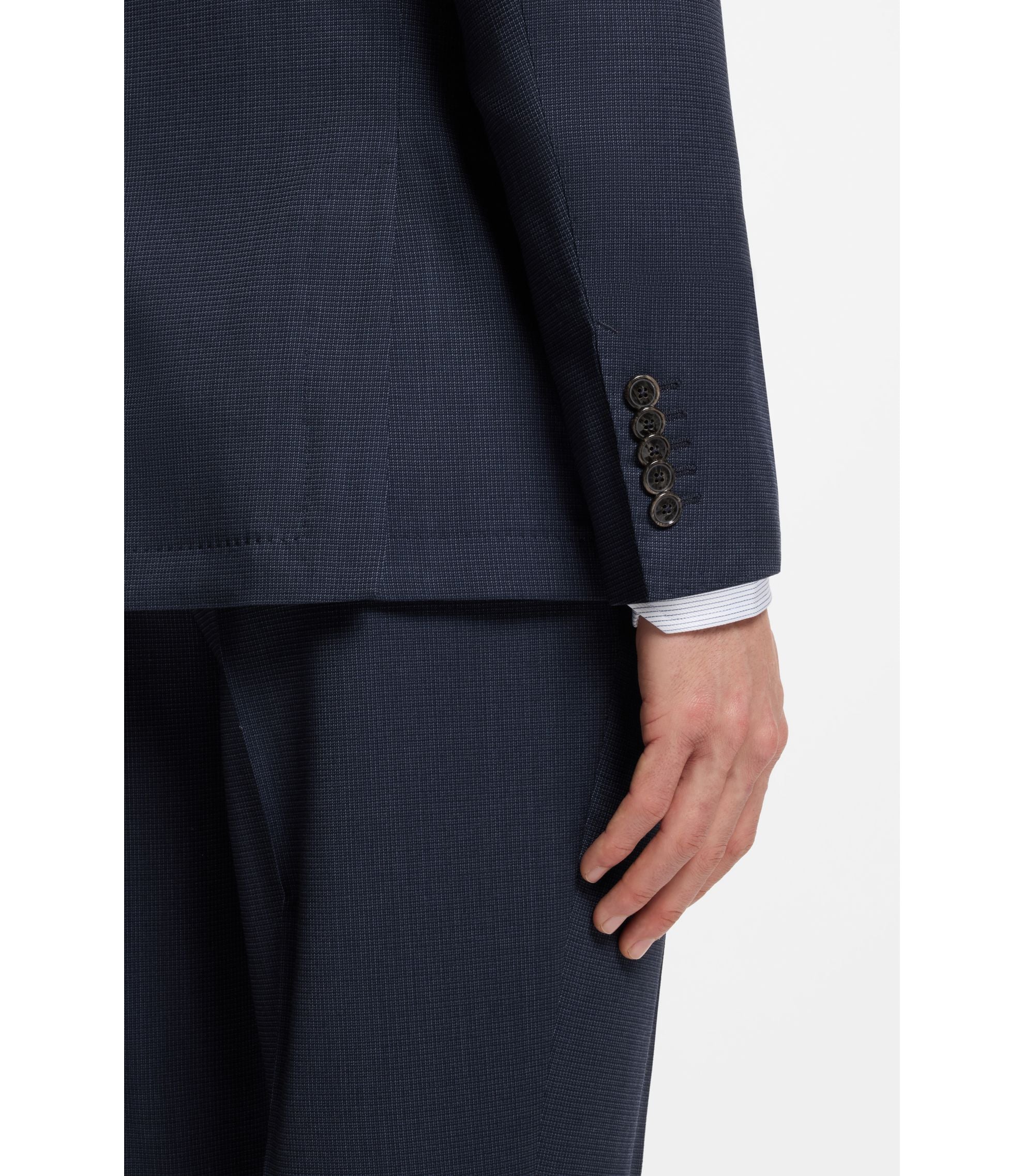 Boss Two Piece Slim Fit Suit In Wool And Silk Light Blue