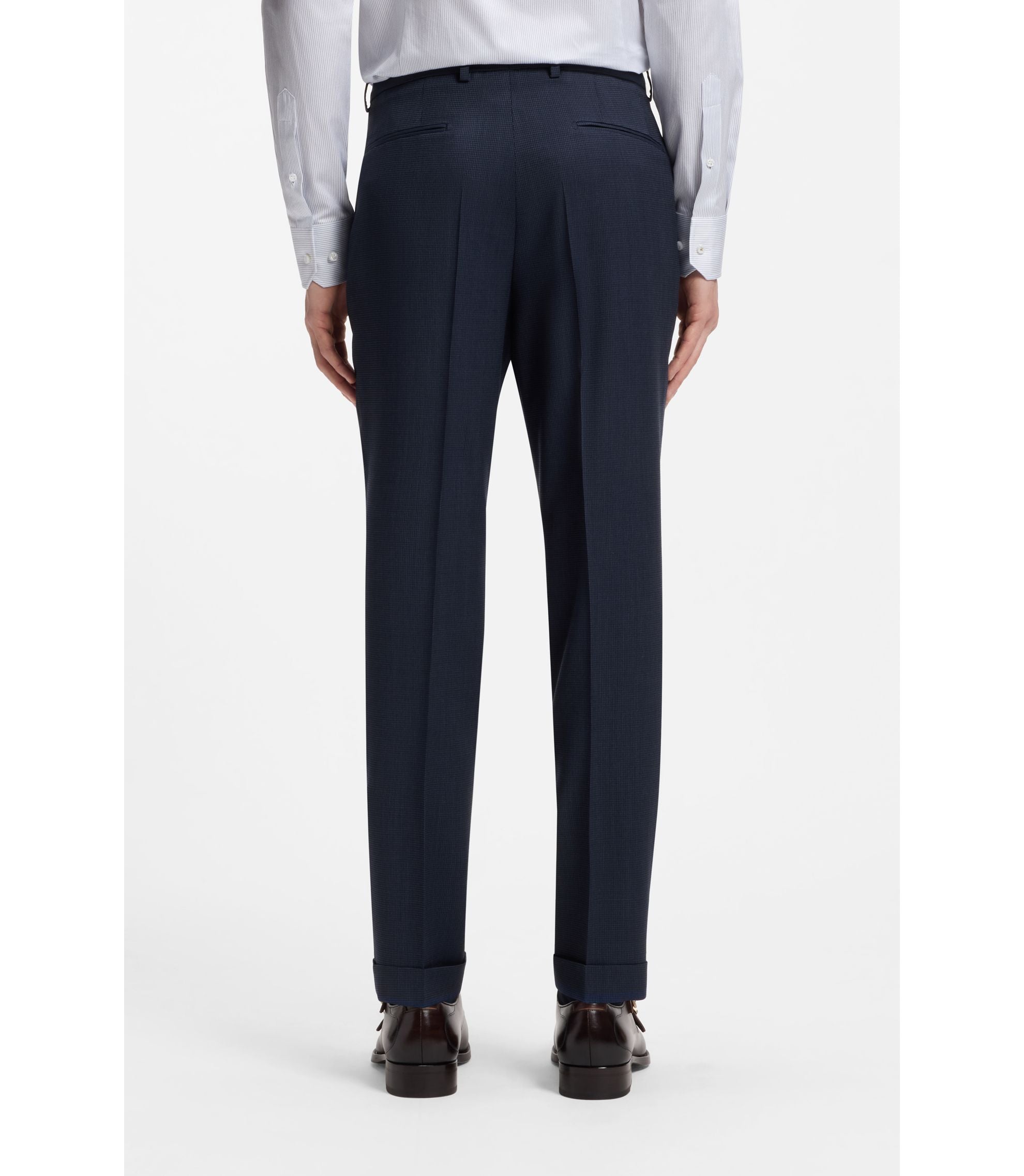 Boss Two Piece Slim Fit Suit In Wool And Silk Light Blue