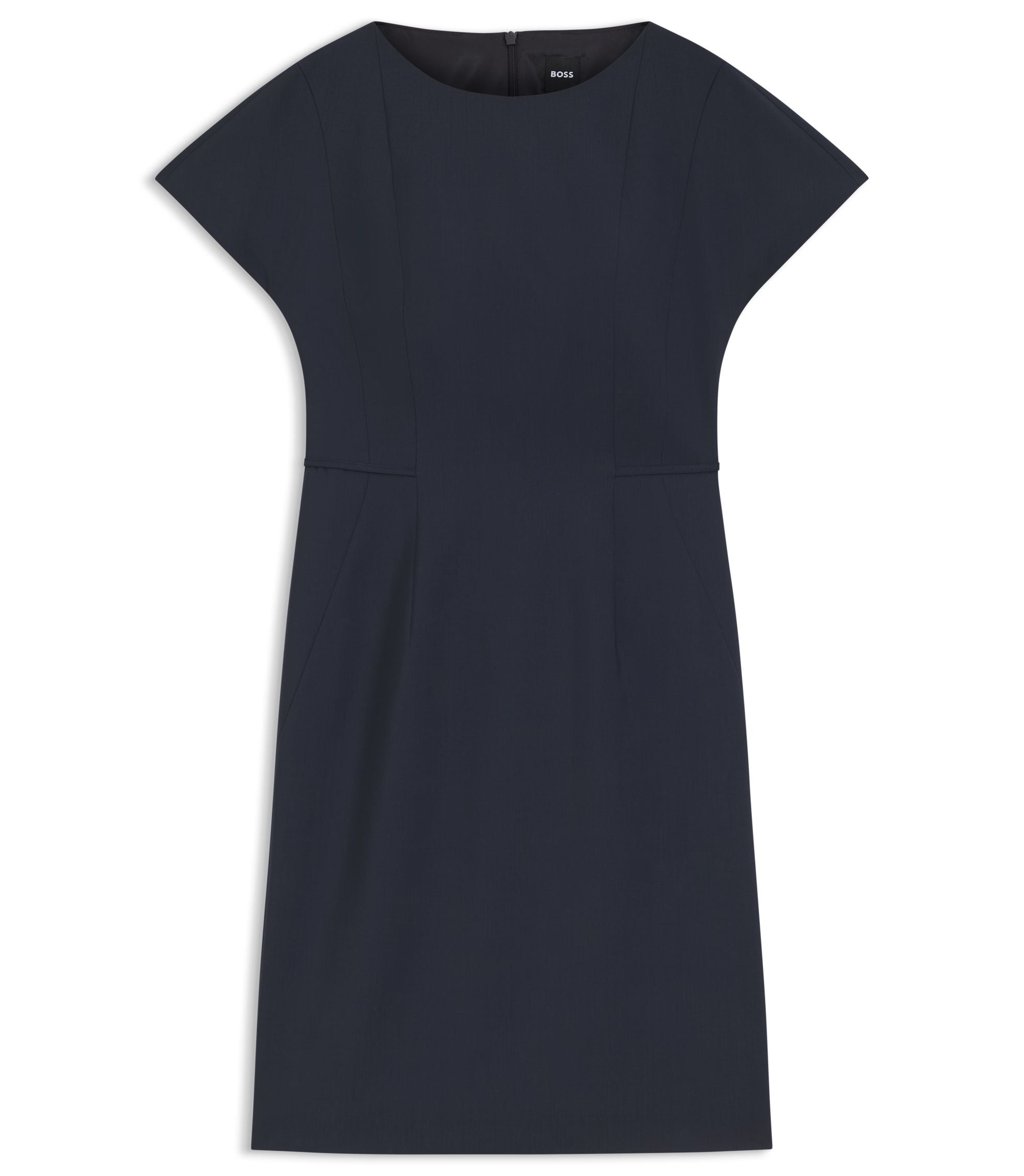 Boss Slim Fit Dress In Italian Stretch Wool Dark Blue Women's