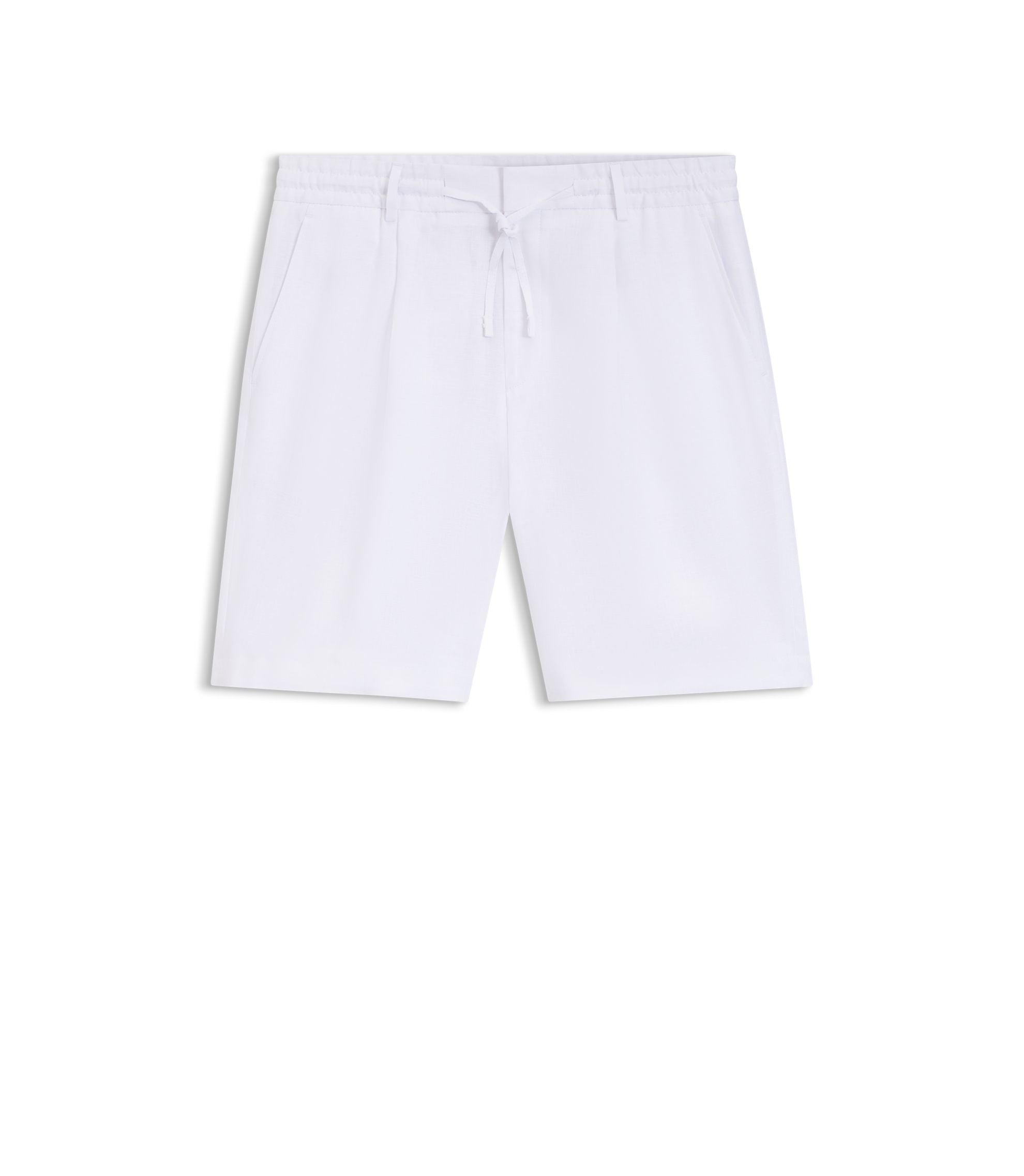 Boss Tapered Fit Shorts In Linen White